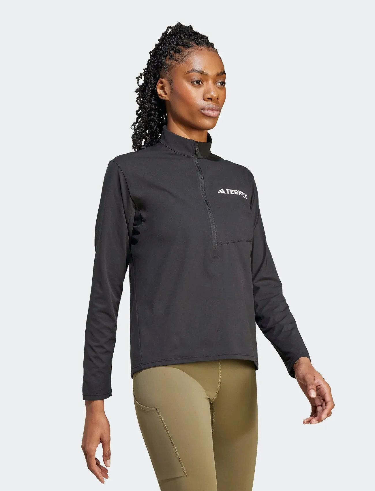 adidas Terrex W Mt Halfz Ls T, XL, Black, Sports Overdele & T-shirts > Sport Long Sleeve Overdele, Dame
