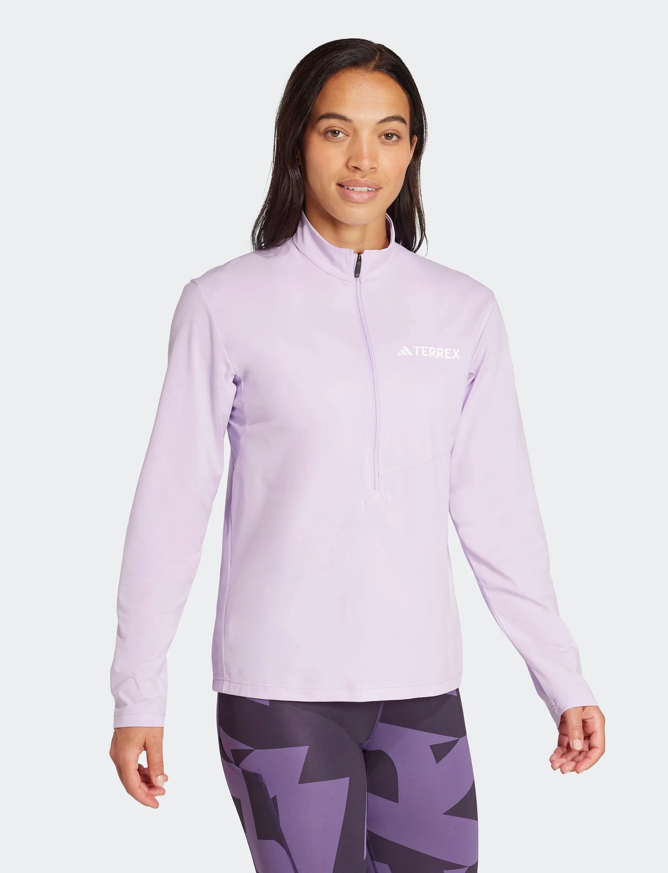 adidas Terrex W Mt Halfz Ls T, XS, Pink, Sports Overdele & T-shirts > Sport Long Sleeve Overdele, Dame