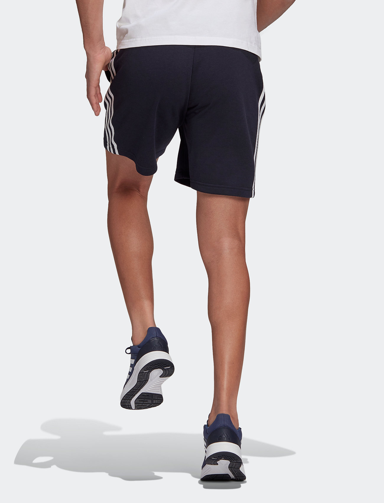 adidas 3 stripe french terry shorts