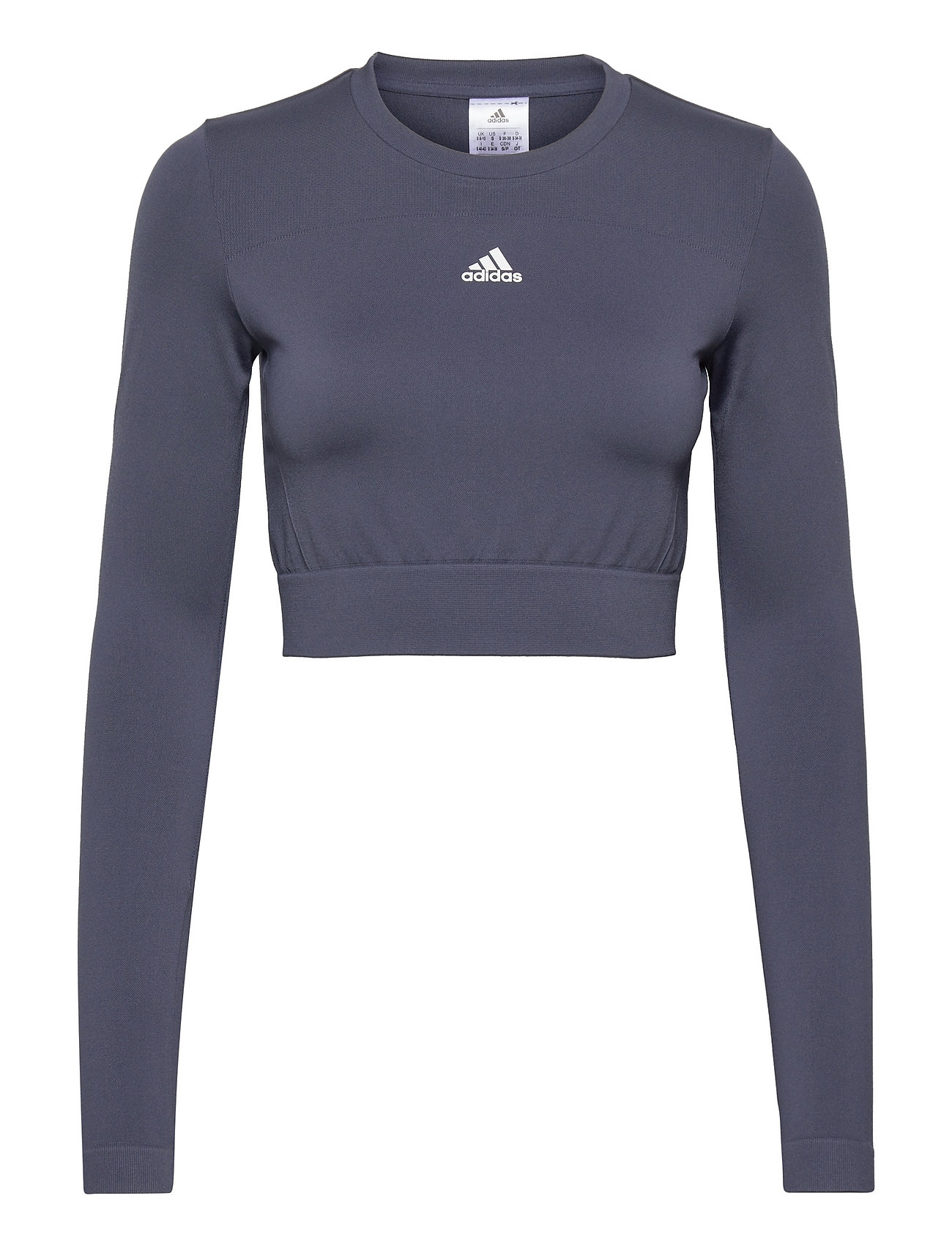 Aeroknit Seamless Fitted Cropped Tee W Navy Adidas Performance