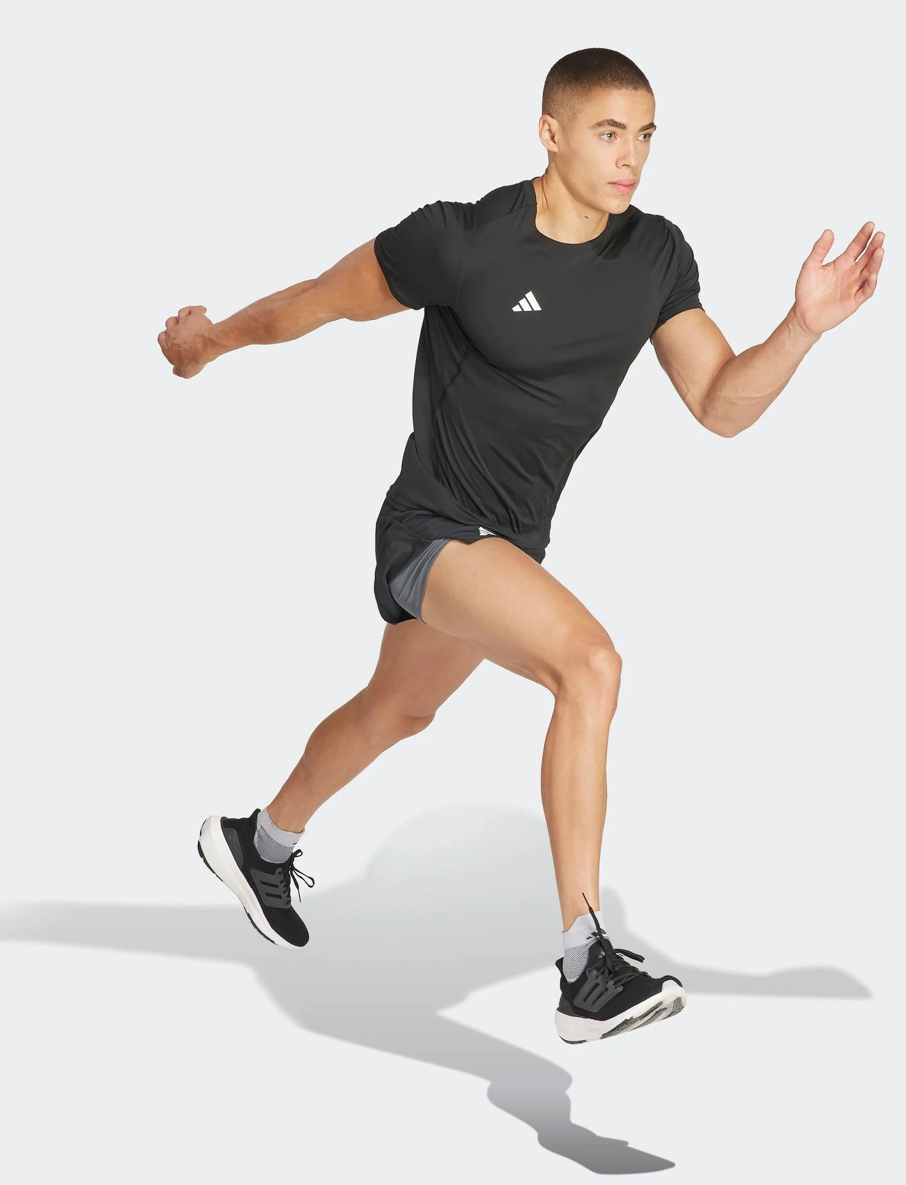 adidas Performance Adizero E Tee, 3XL, Black, T-Shirts > Kortærmede, Herre