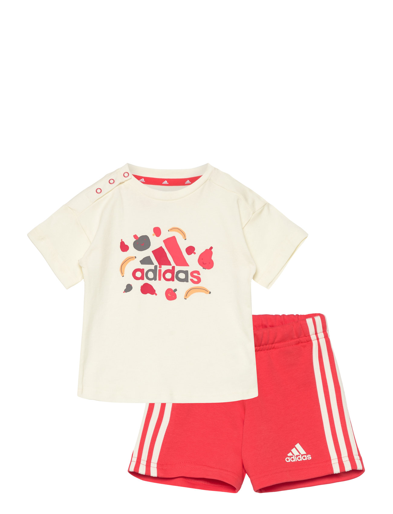 Essentials Allover Print Tee Set Kids Sport Sets With Short-sleeved T-shirt Beige Adidas Performance