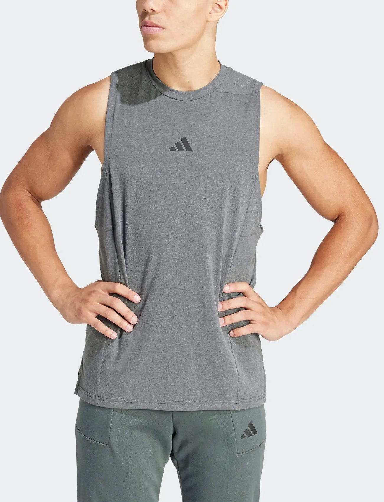 adidas Performance D4T Tank, M, Grey, Sport Overdele > Sport Tank Overdele, Herre