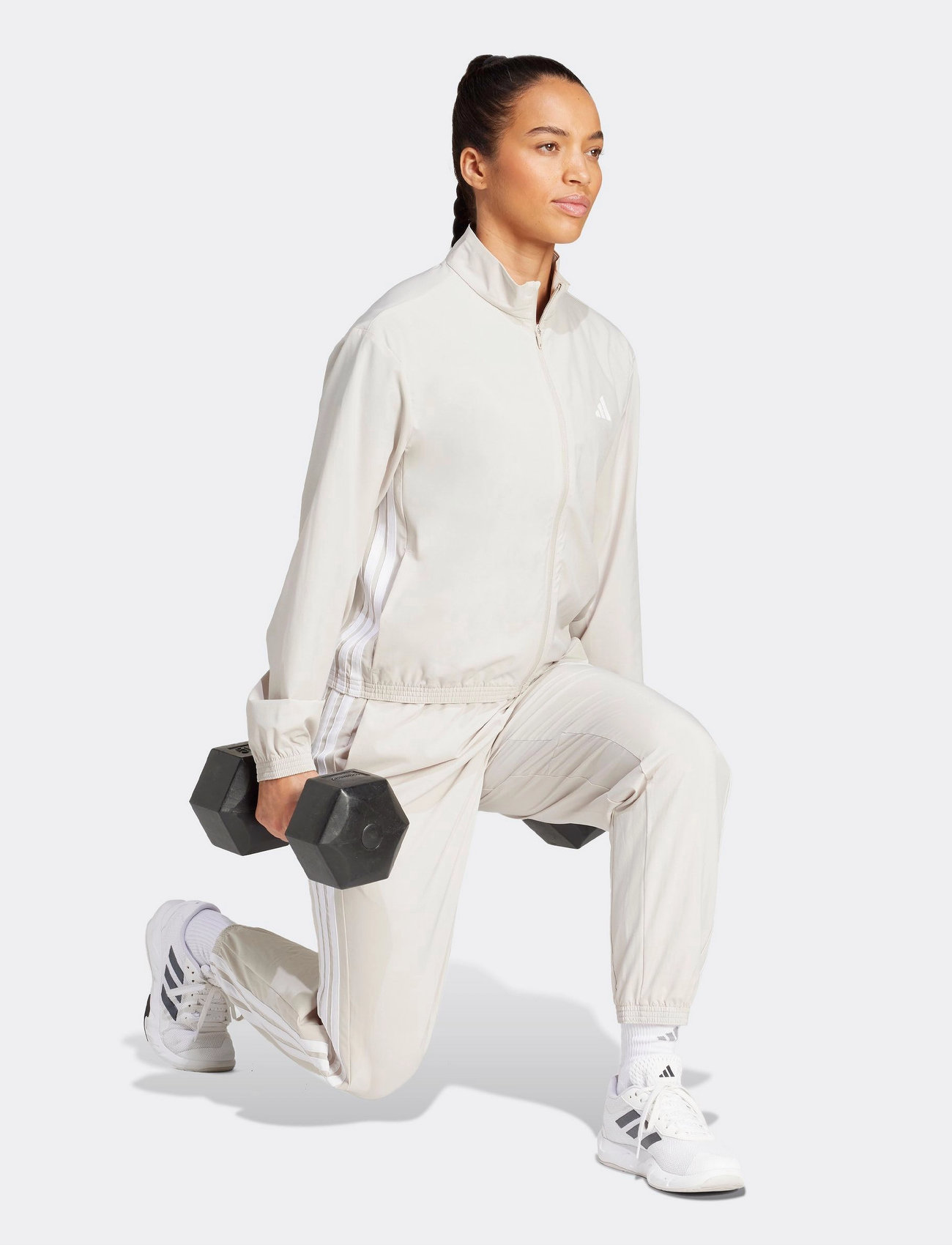 adidas Performance We 3S Woven Jkt, L, Grey, Sport Jackets > Sport Training Jackets, Dame