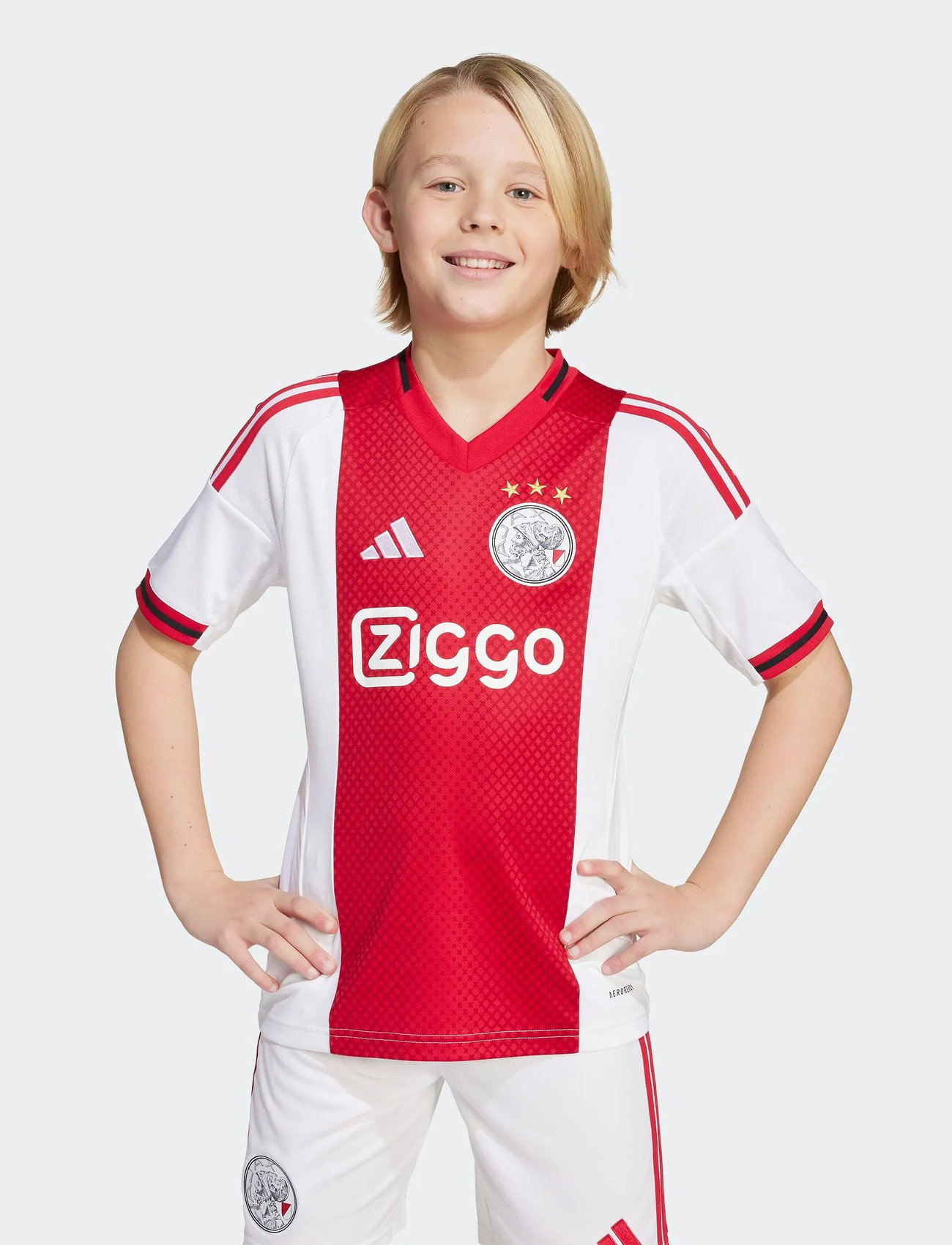 adidas Performance Ajax H Jsy Y, 140, Red, T-Shirts > Fodboldtrøjer, Børn