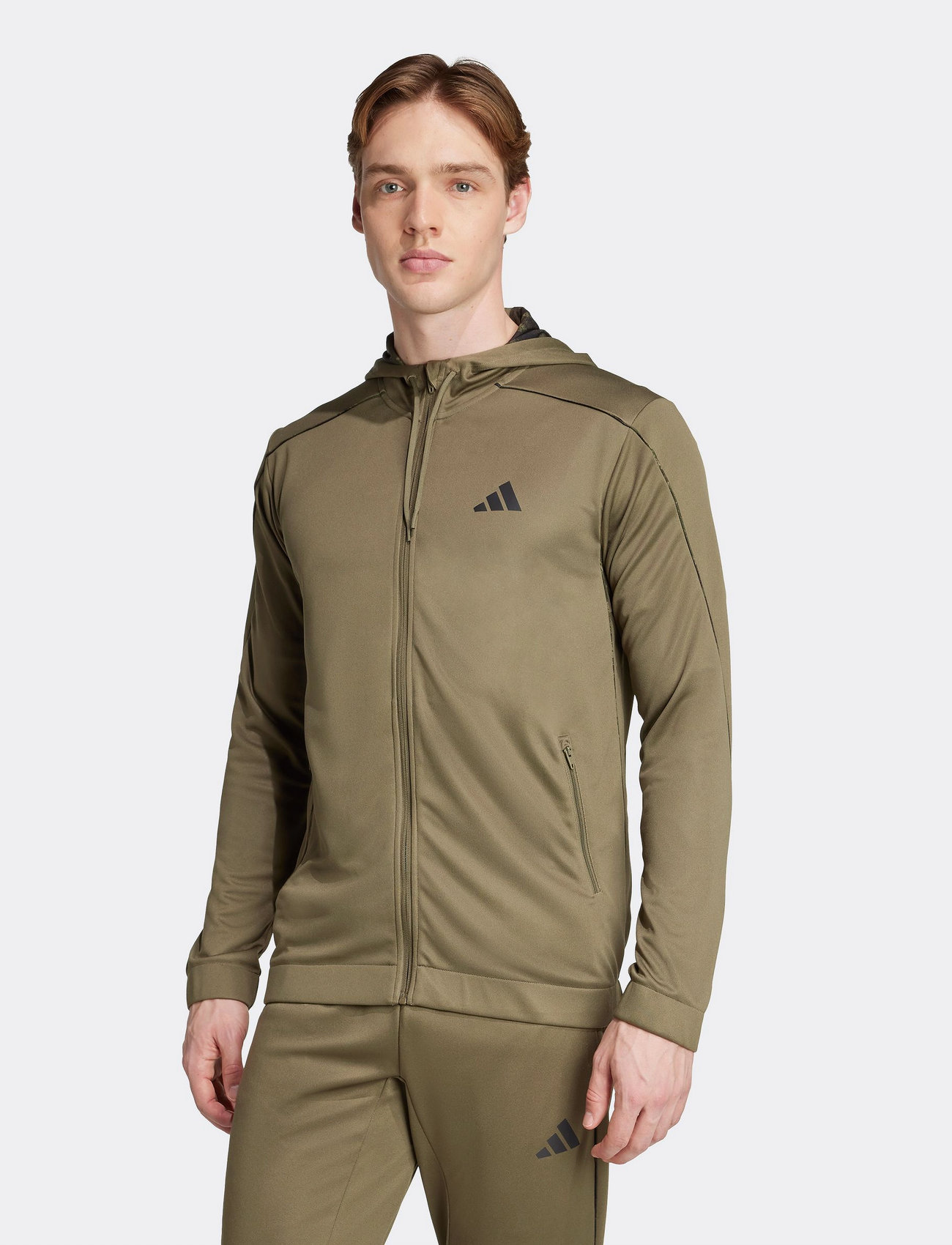 adidas Performance Sea Fz Hd, S, Khaki green, Sport Sweatshirts & Hoodies > Sport Hoodies, Herre