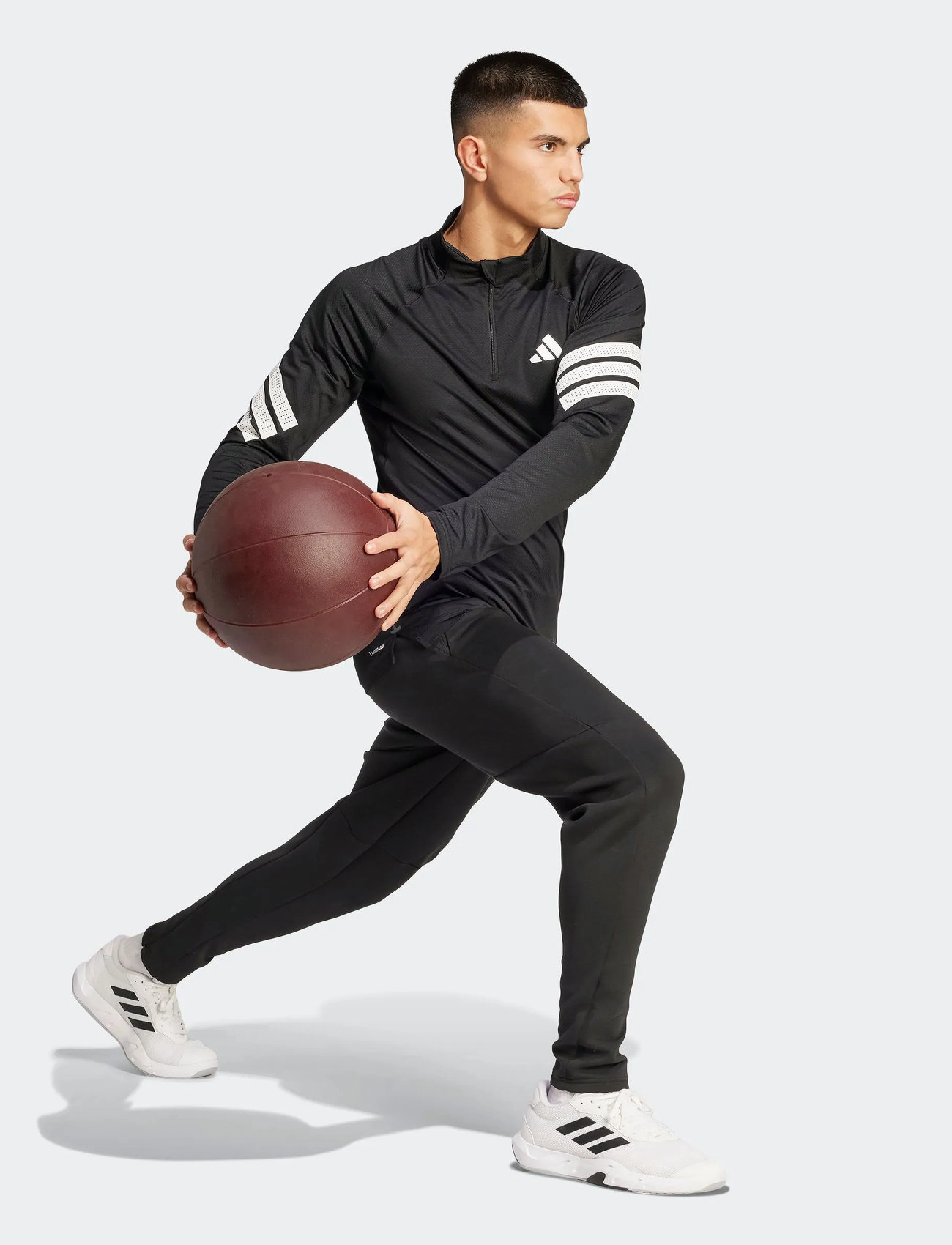 adidas Performance Gym+ 3S 1/4 Zip, XL, Black, Sport Fleeces & Midlayers > Sport Midlayers, Herre