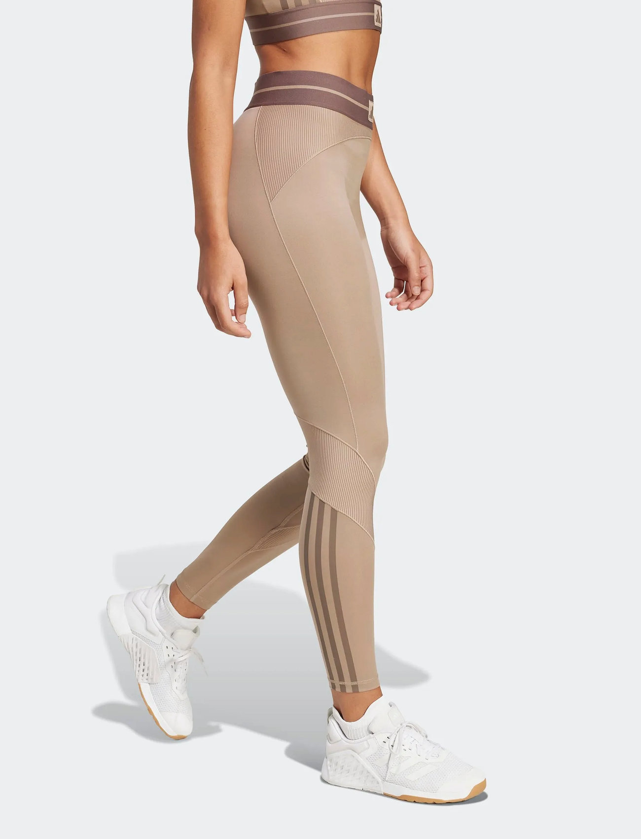 adidas Performance Hyg Rib 1/1 L, XXL, Beige, Sportsbukser > Sportstræningsbukser, Dame