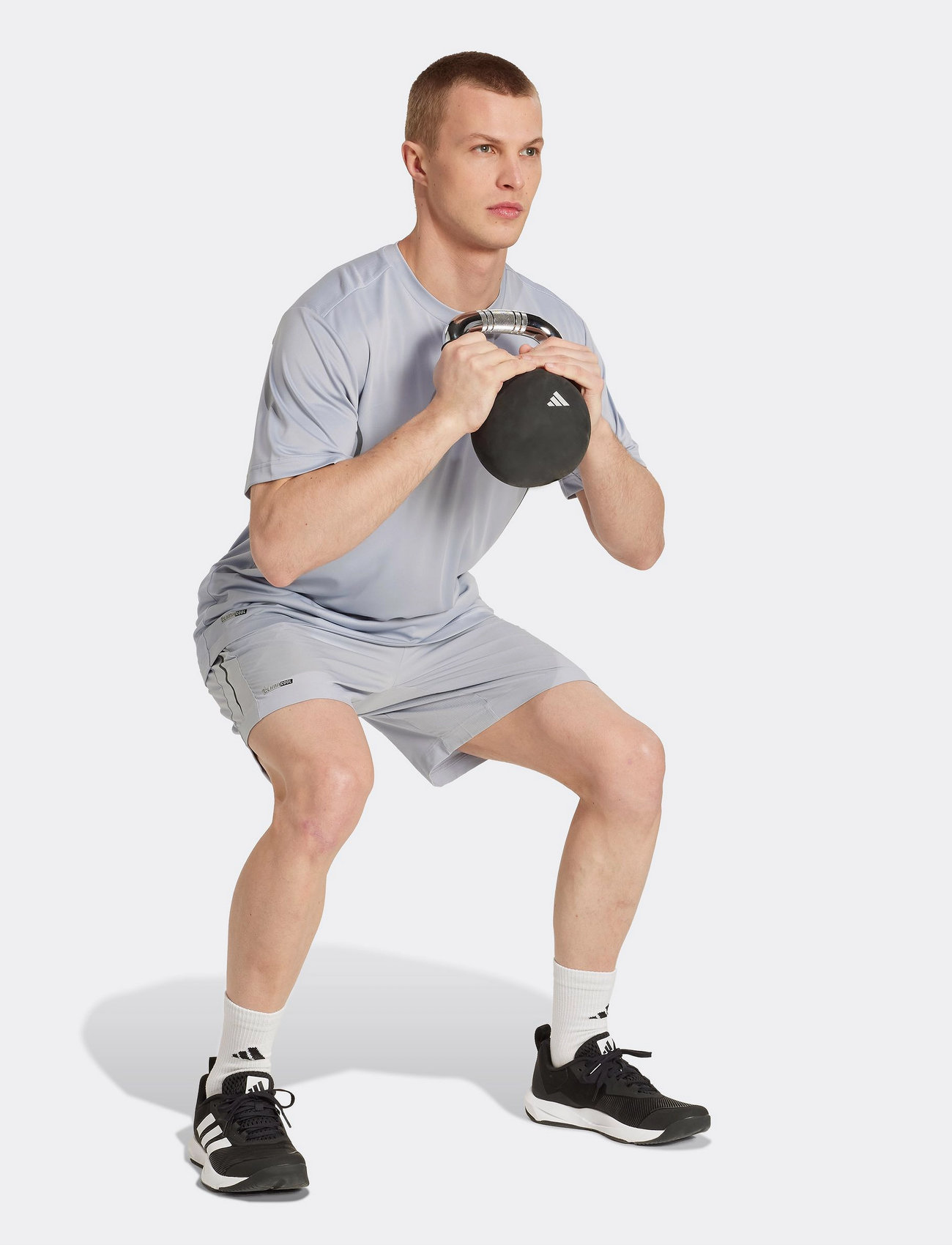 adidas Performance Tech App Gf Tee, S, Grey, Sport Overdele > Sport T-shirts, Herre