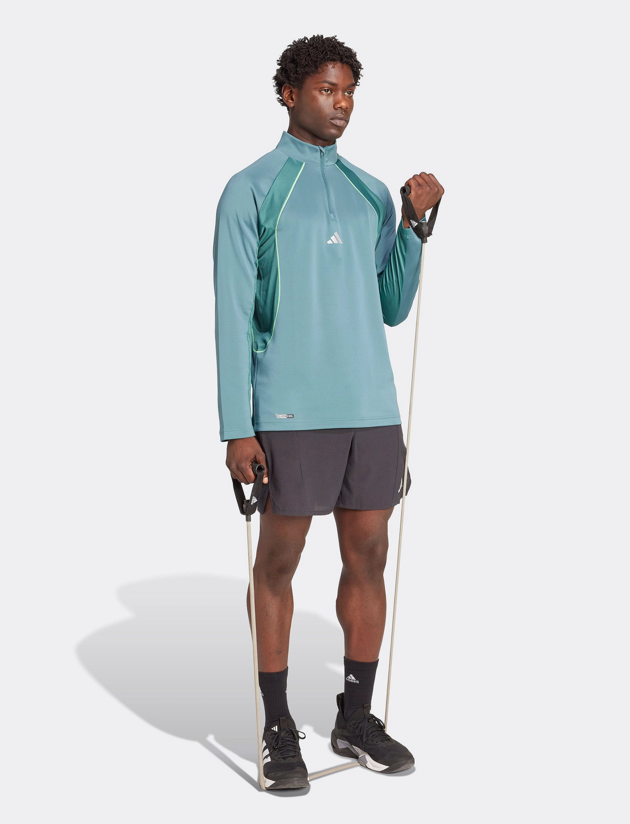 adidas Performance Tech App 1/4 Z, L, Blue, Sport Sweatshirts & Hoodies > Sport Sweatshirts, Herre