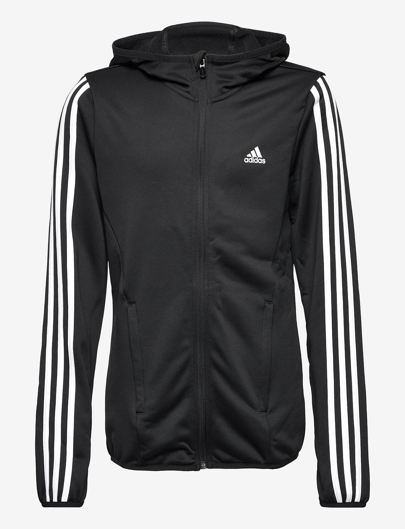 adidas essentials 3 stripe hoodie white