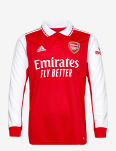 Arsenal Fc 2022/2023 Home Jersey Long Sleeve - fodboldtrøjer - scarle/white