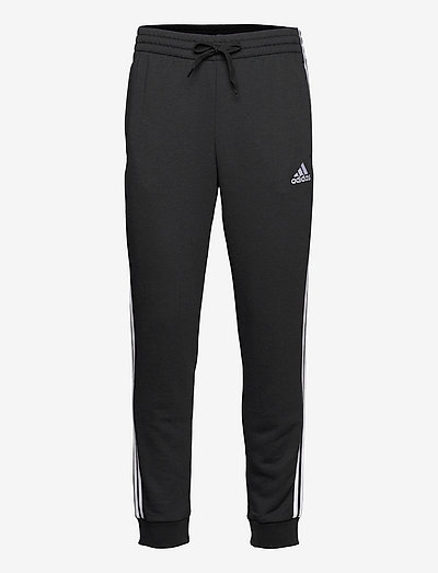Essentials French Terry Tapered Cuff 3-Stripes Joggers - treniņbikses - black/white