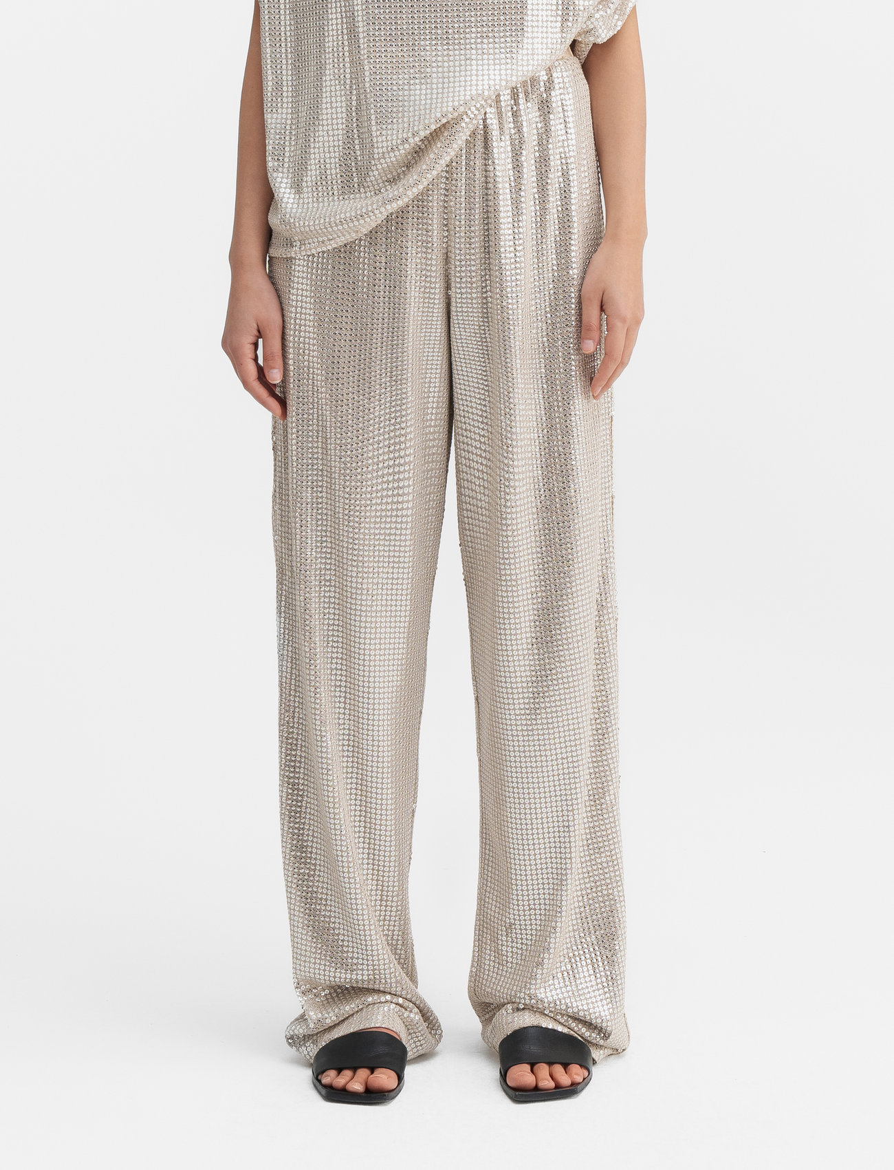 Ahlvar Gallery Ayla Sequin Trousers, S x 81, Gold, Bukser > Lige Ben, Dame