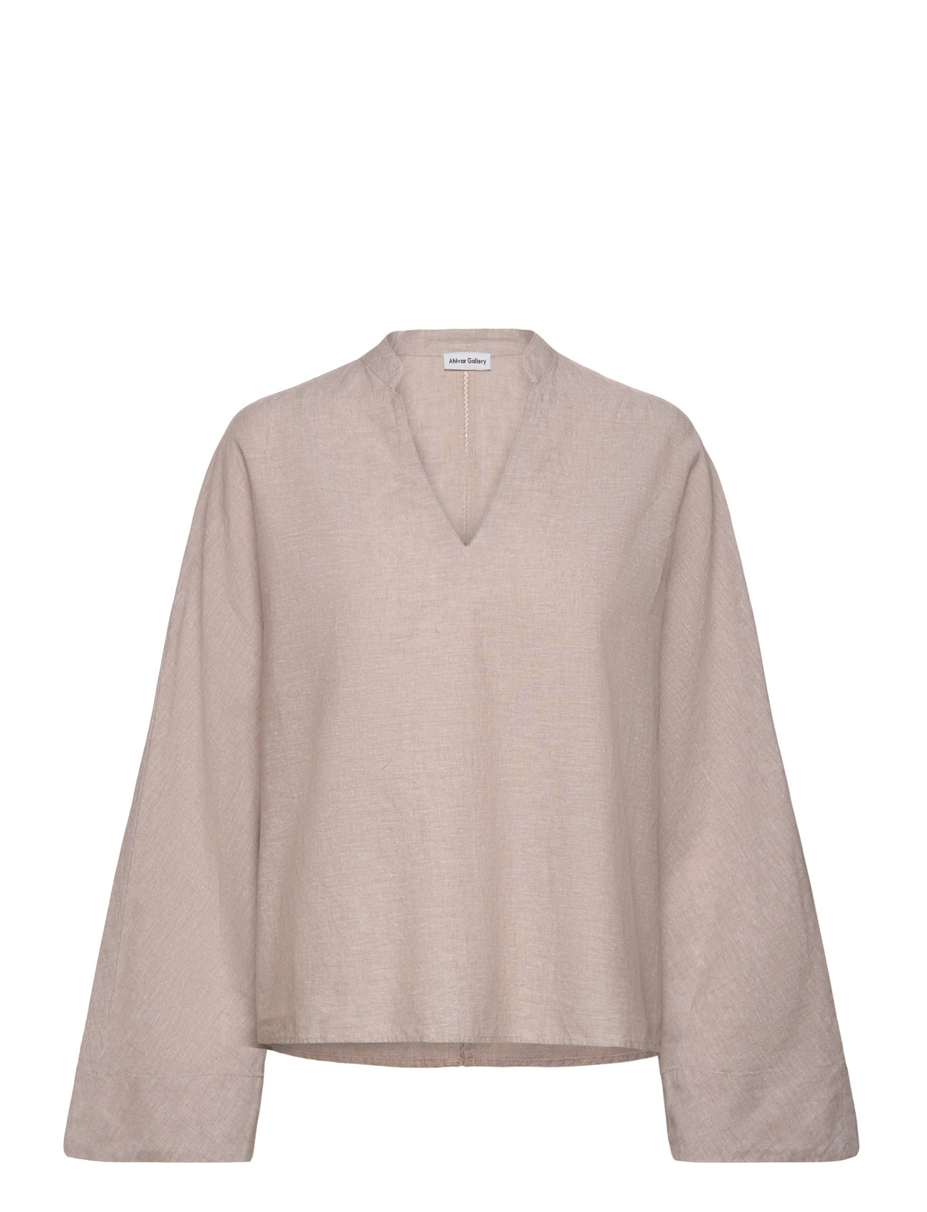 AHLVAR GALLERY Nina V-Ausschnitt Linen Bluse Beige - L - Damen