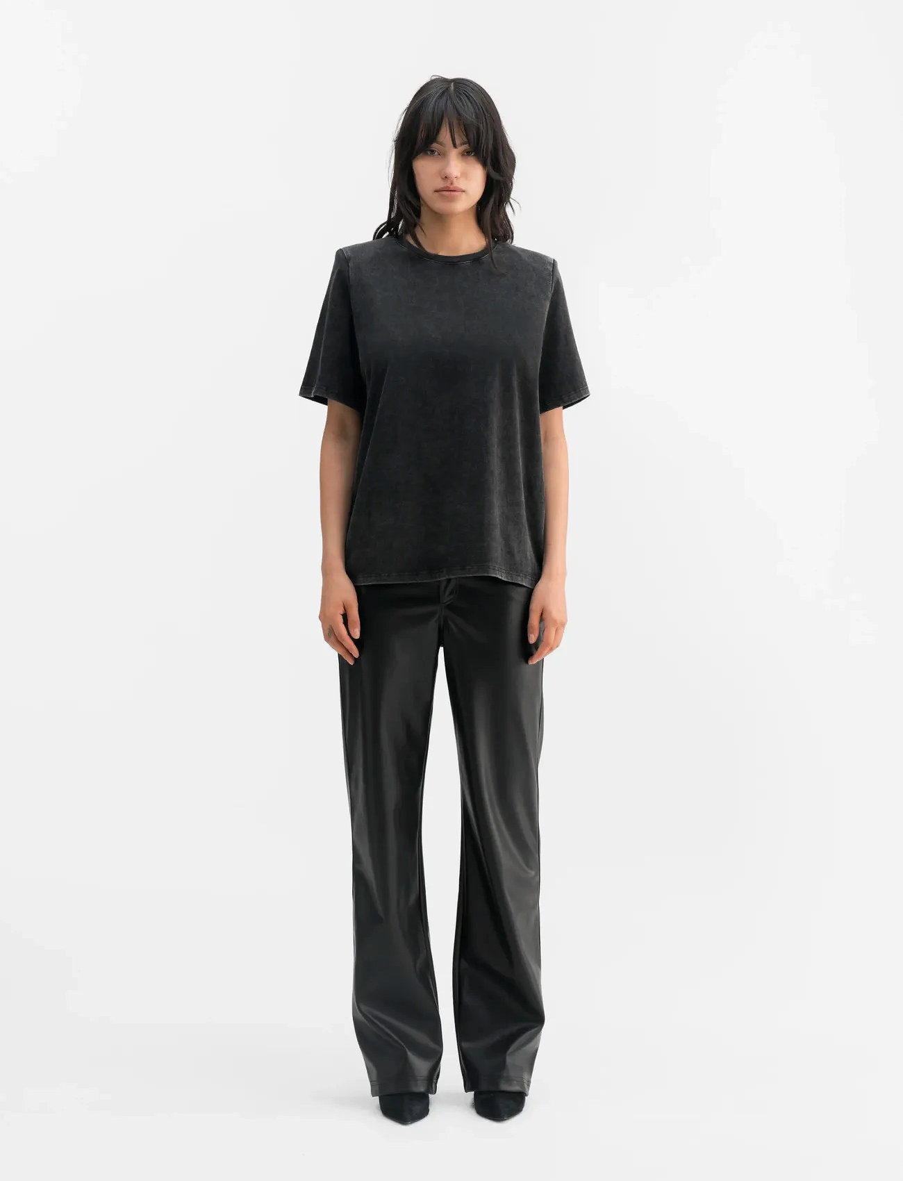 Ahlvar Gallery Aina Pu Leather Trousers, XL, Black, Bukser > Lige Ben, Dame