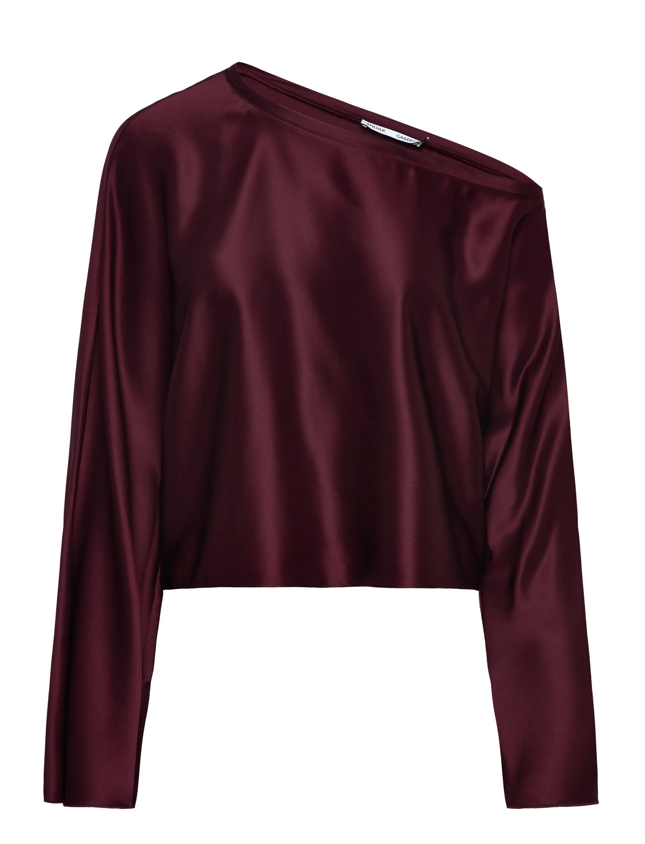 AHLVAR GALLERY Alma Satin Bluse Burgundy - XL - Damen
