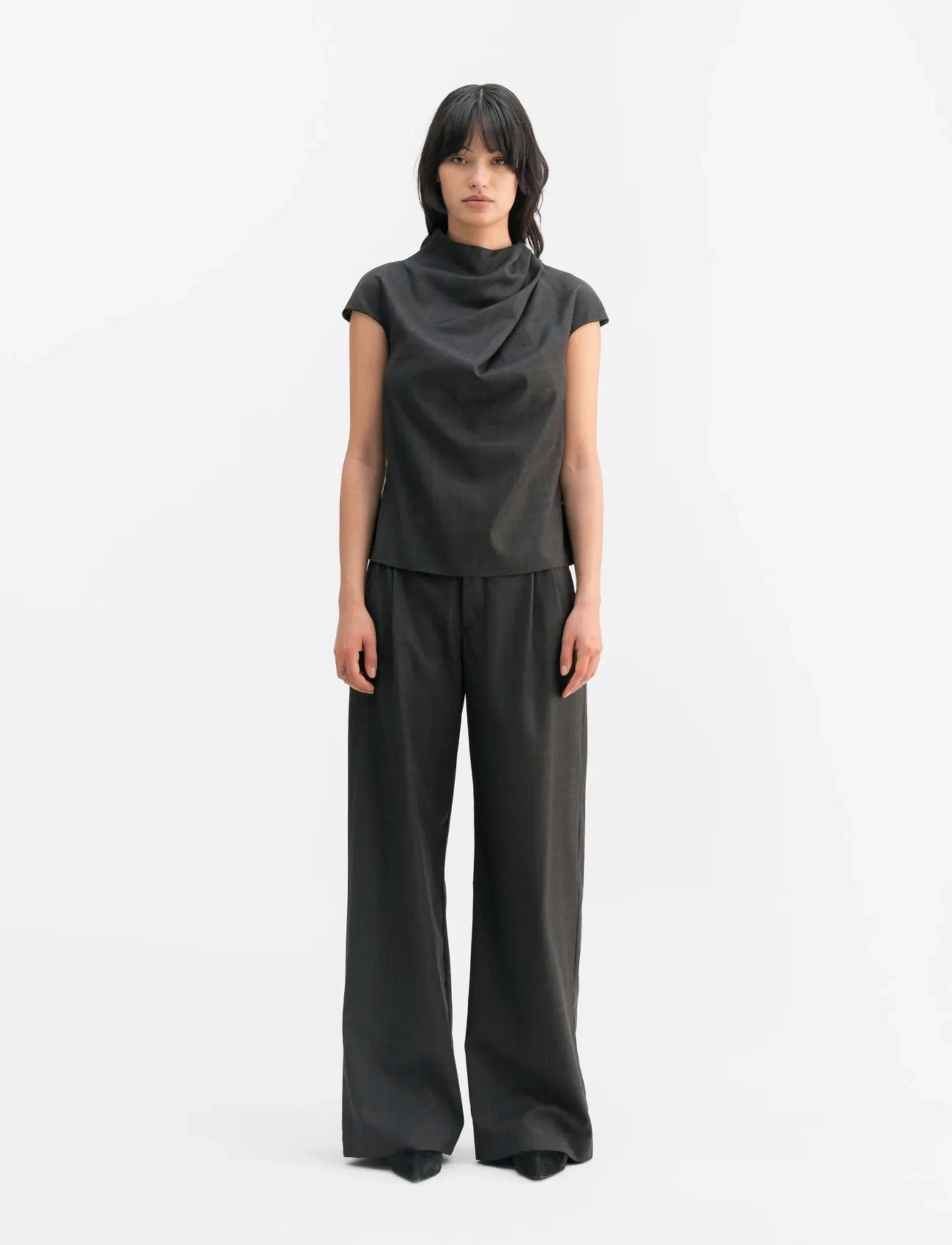 Ahlvar Gallery Lima Check Top, XL, Black, T-Shirts & Toppe > Kortærmede, Dame