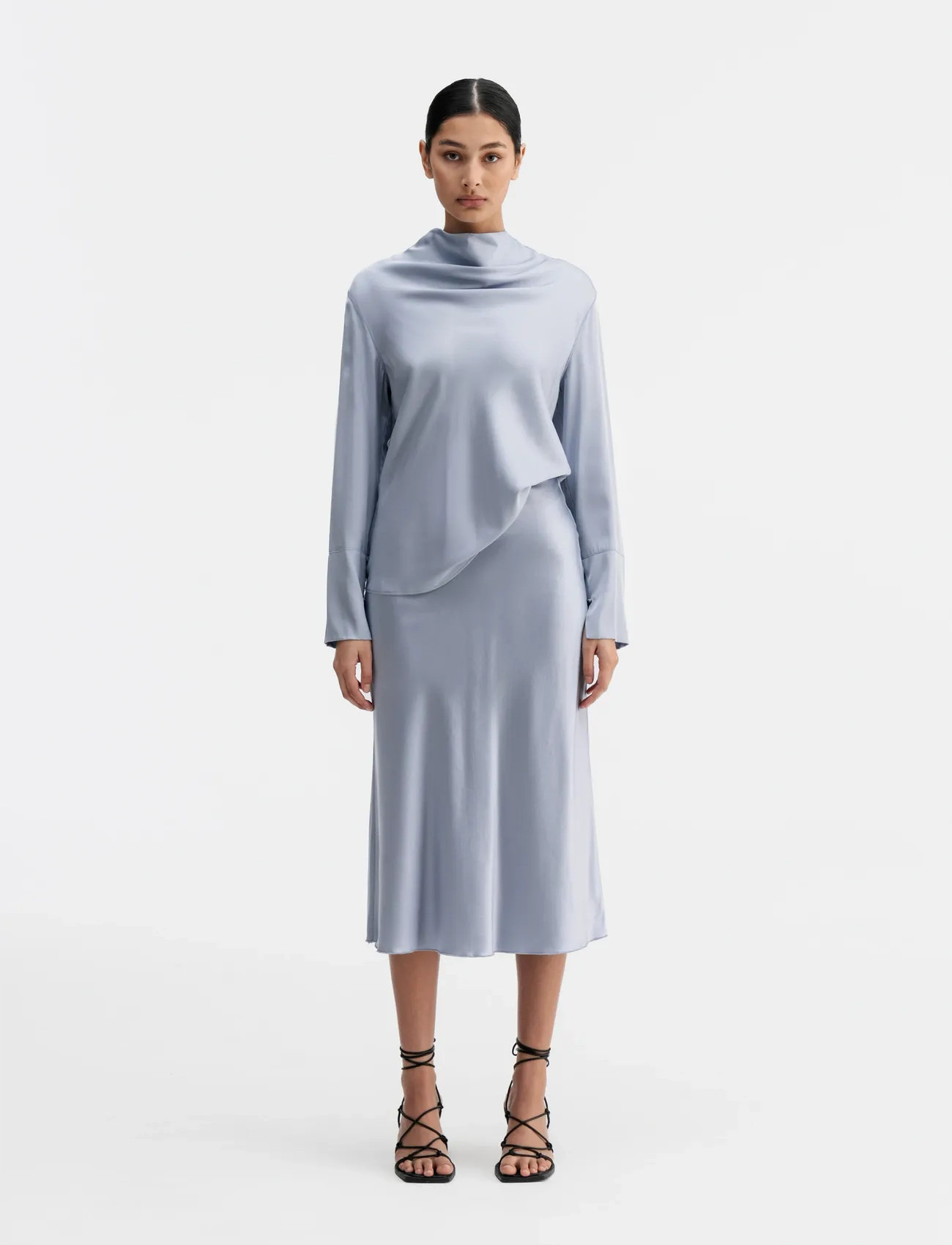 Ahlvar Gallery Ayumi Silk Blouse, XL, Blue, Bluser > Langærmede, Dame