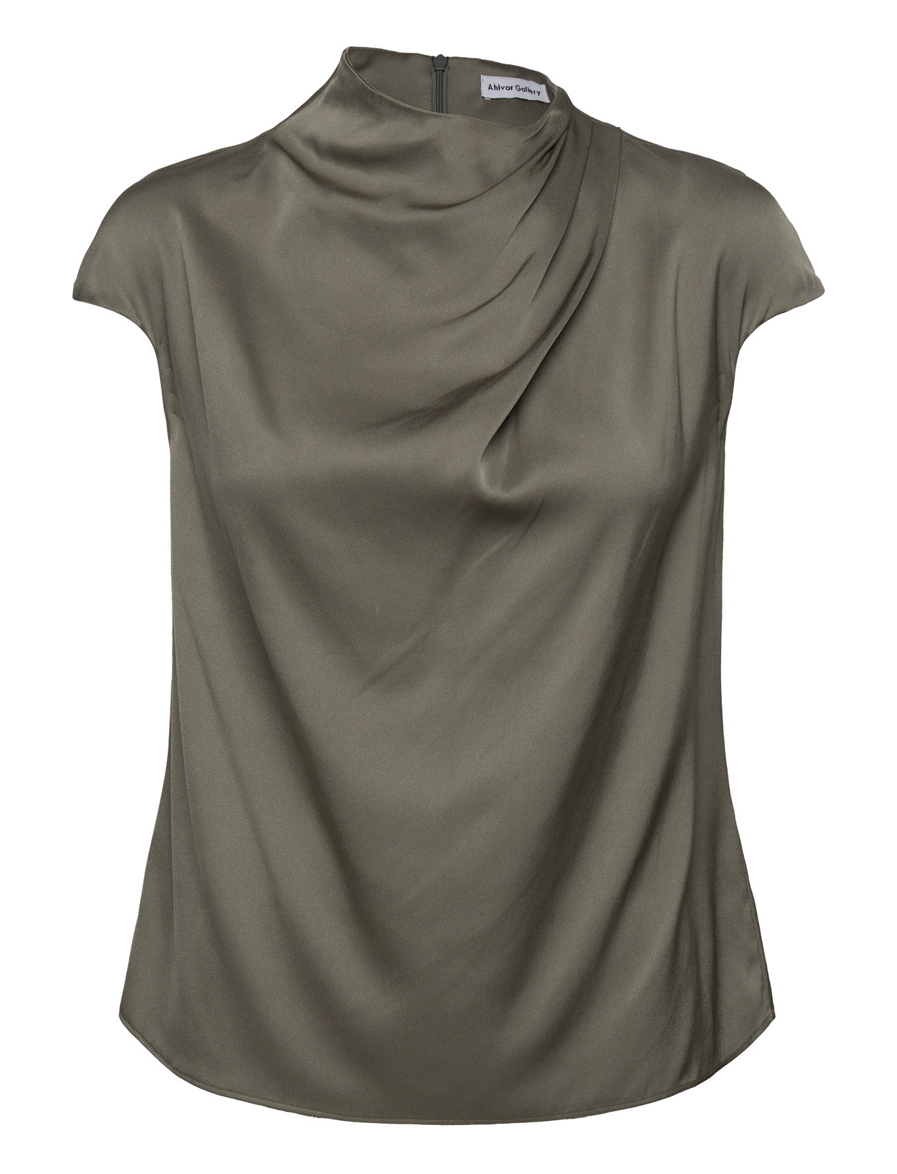 Ahlvar Gallery Lima Silk Top Khaki Green