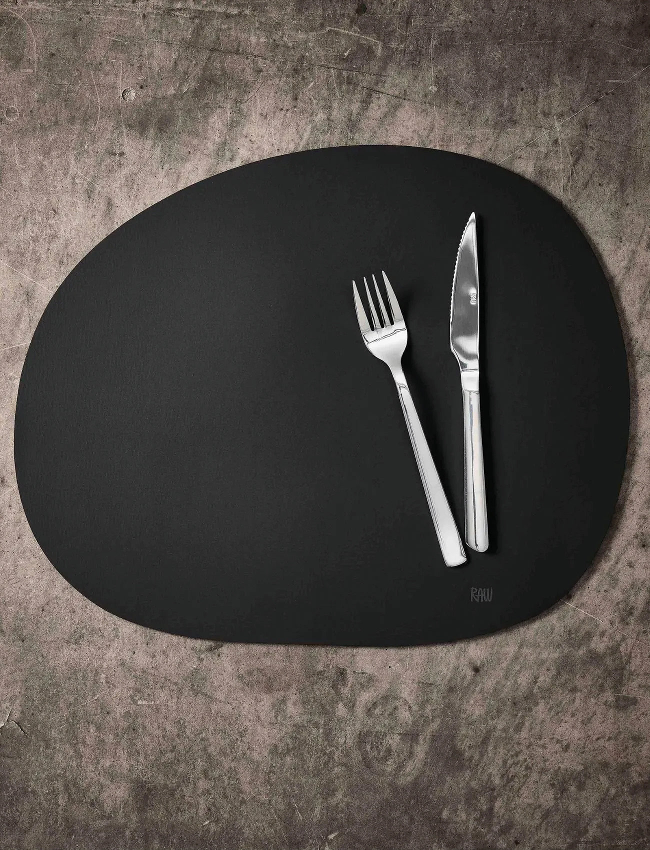 Aida Raw Silicone Placemat - Soft Surface 1 Pcs. 41 X 33.5 cm, 41X33.5 cm, Black, Tableware > Placemats, Unisex