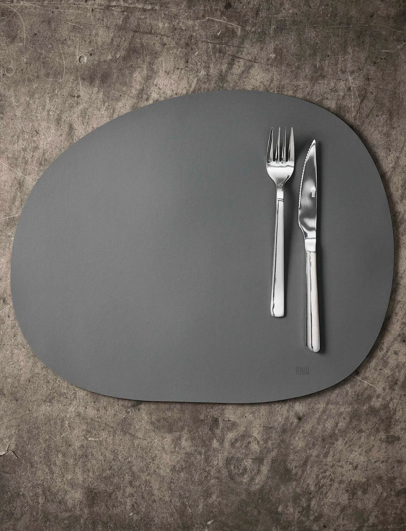 Aida Raw Silicone Placemat - Soft Surface 1 Pcs. 41 X 33.5 cm, 41X33.5 cm, Grey, Tableware > Placemats, Unisex
