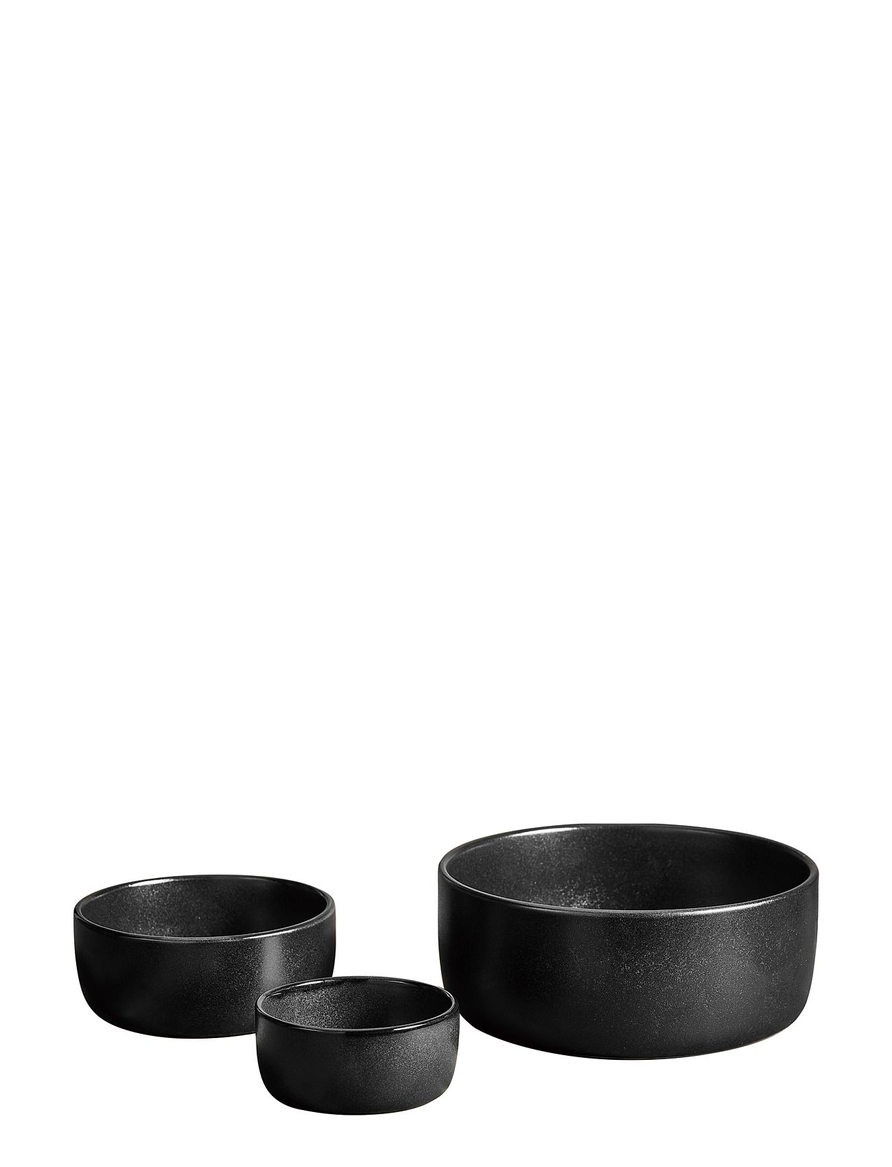 Raw Titanium Black - Bowlset 3 Pcs Home Tableware Bowls & Serving Dishes Serving Bowls Black Aida