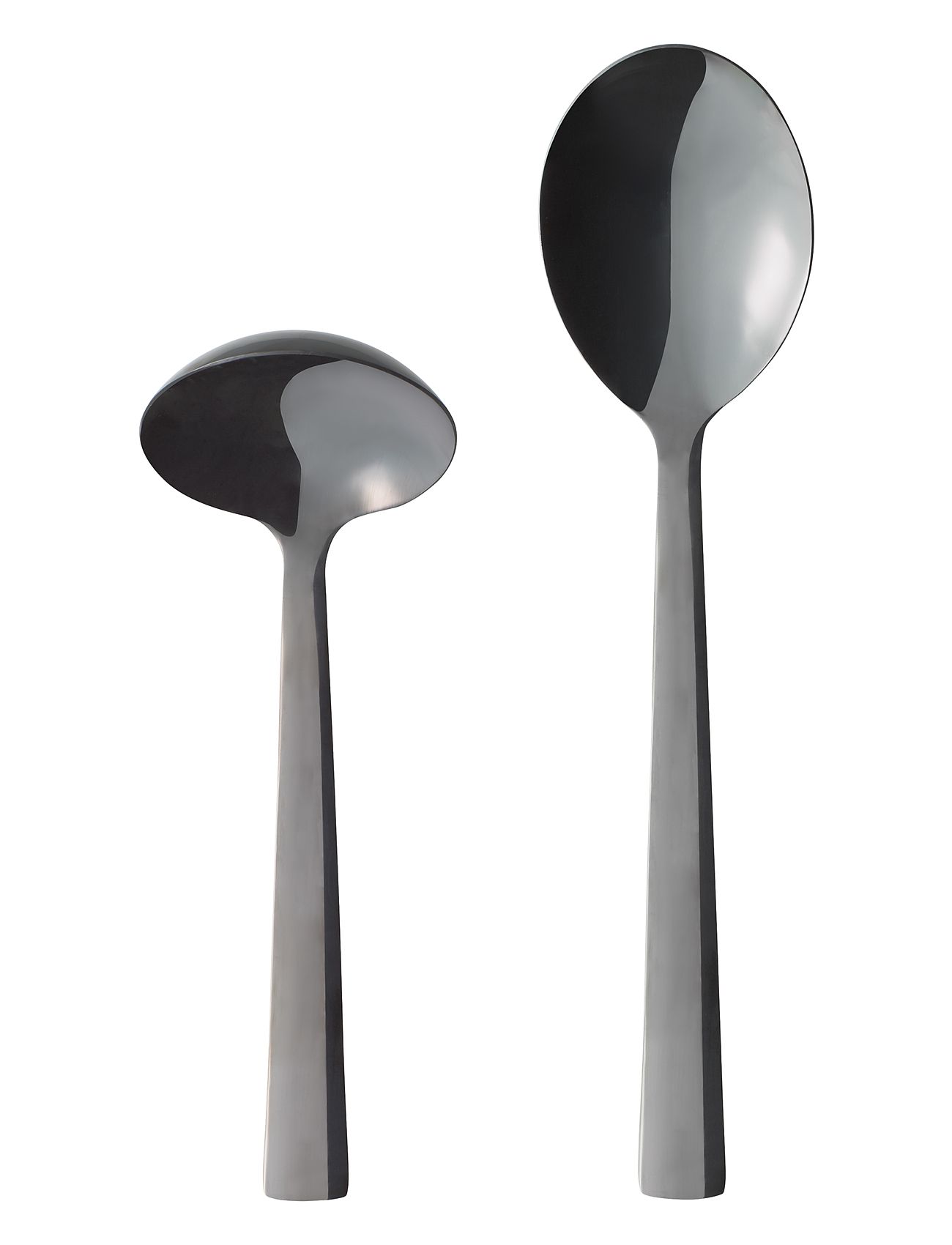 Raw - Bestik Sauce/Kartoffelske Blank Sort Belægning 2 Dele Gaveæske Home Tableware Cutlery Cutlery Set Black Aida