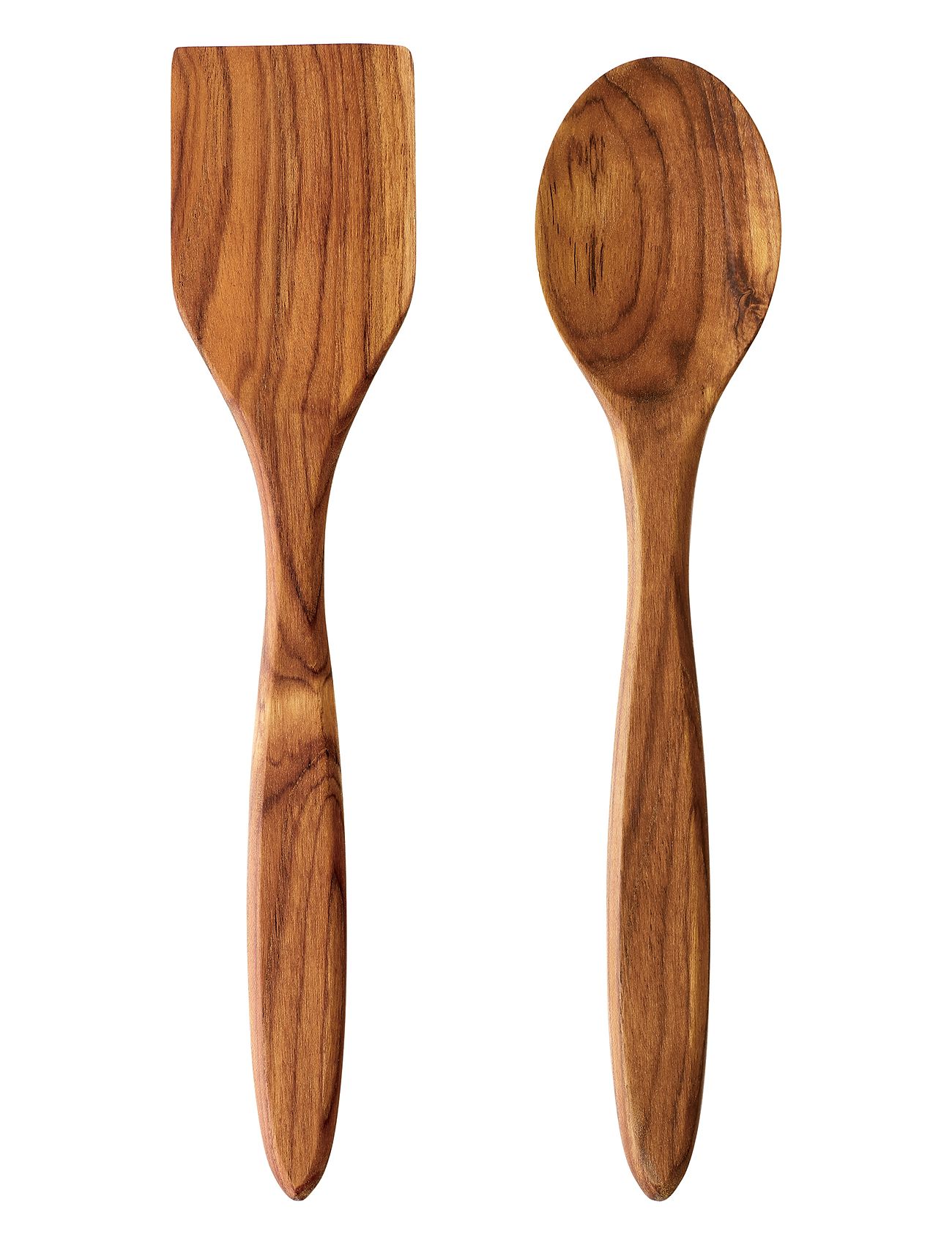 Raw Teak - Palet/Grydeske 2 Dele Sæt Home Tableware Cutlery Spoons Serving Spoons Beige Aida