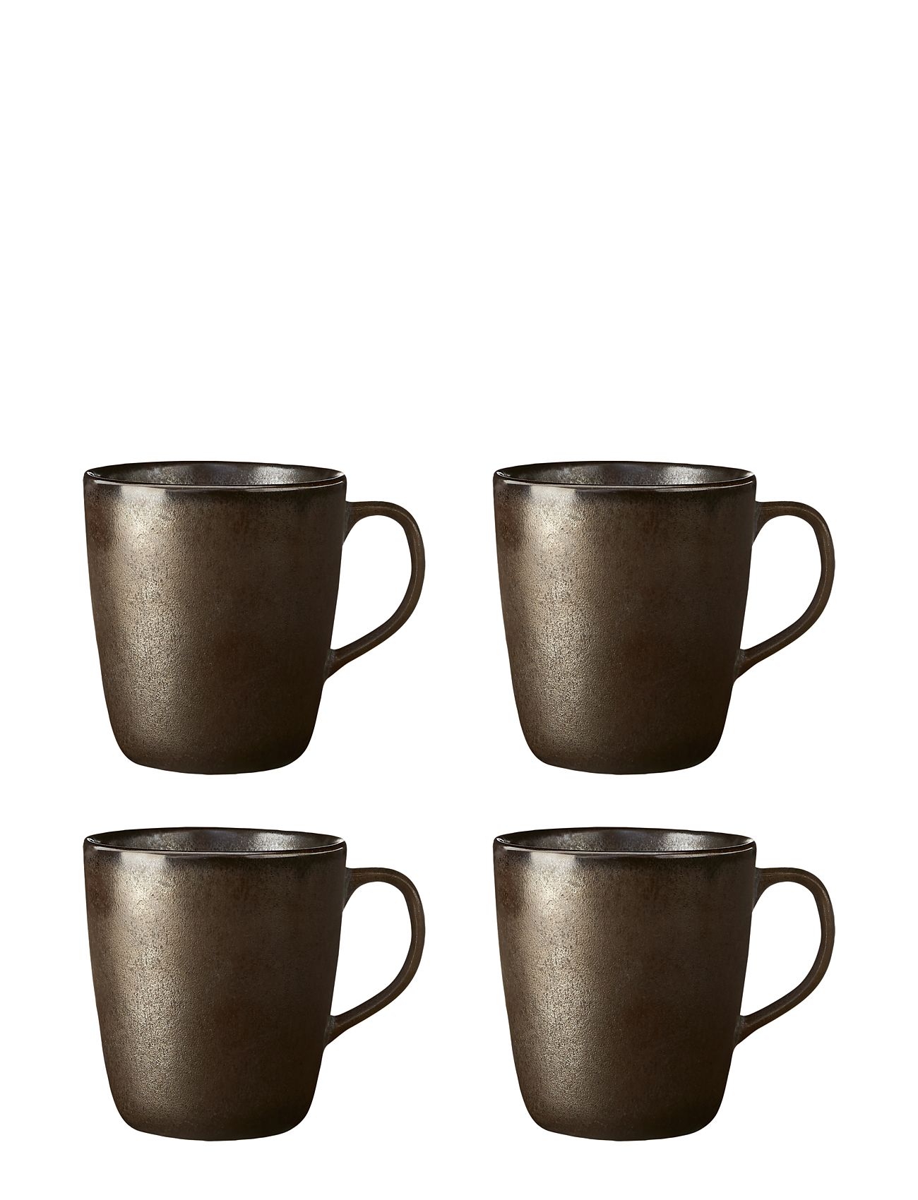 Raw Metallic Brown - Krus M/Hank 4 Stk 35 Cl Gaveæske Home Tableware Cups & Mugs GlÖgg Mugs Brown Aida