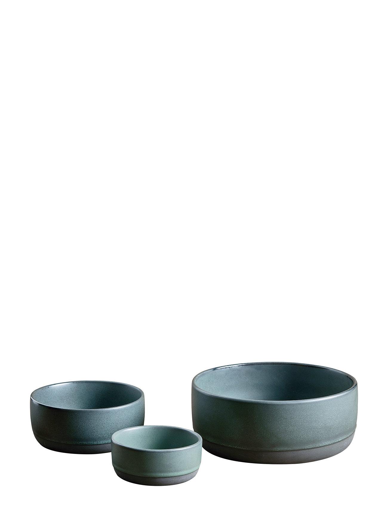 Raw Northern Green - Bowlset 3 Pcs Home Tableware Bowls & Serving Dishes Serving Bowls Green Aida