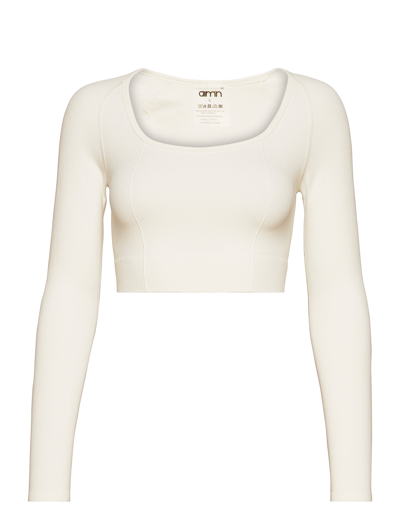 Luxe Seamless Crop Long Sleeve Beige Aim´n 46068