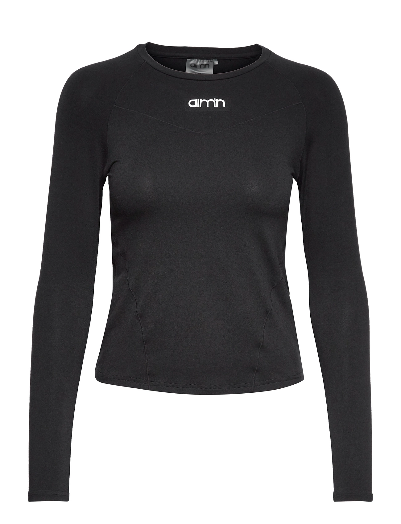 Black Soft Basic Long Sleeve Sport T-shirts & Tops Long-sleeved Black Aim´n