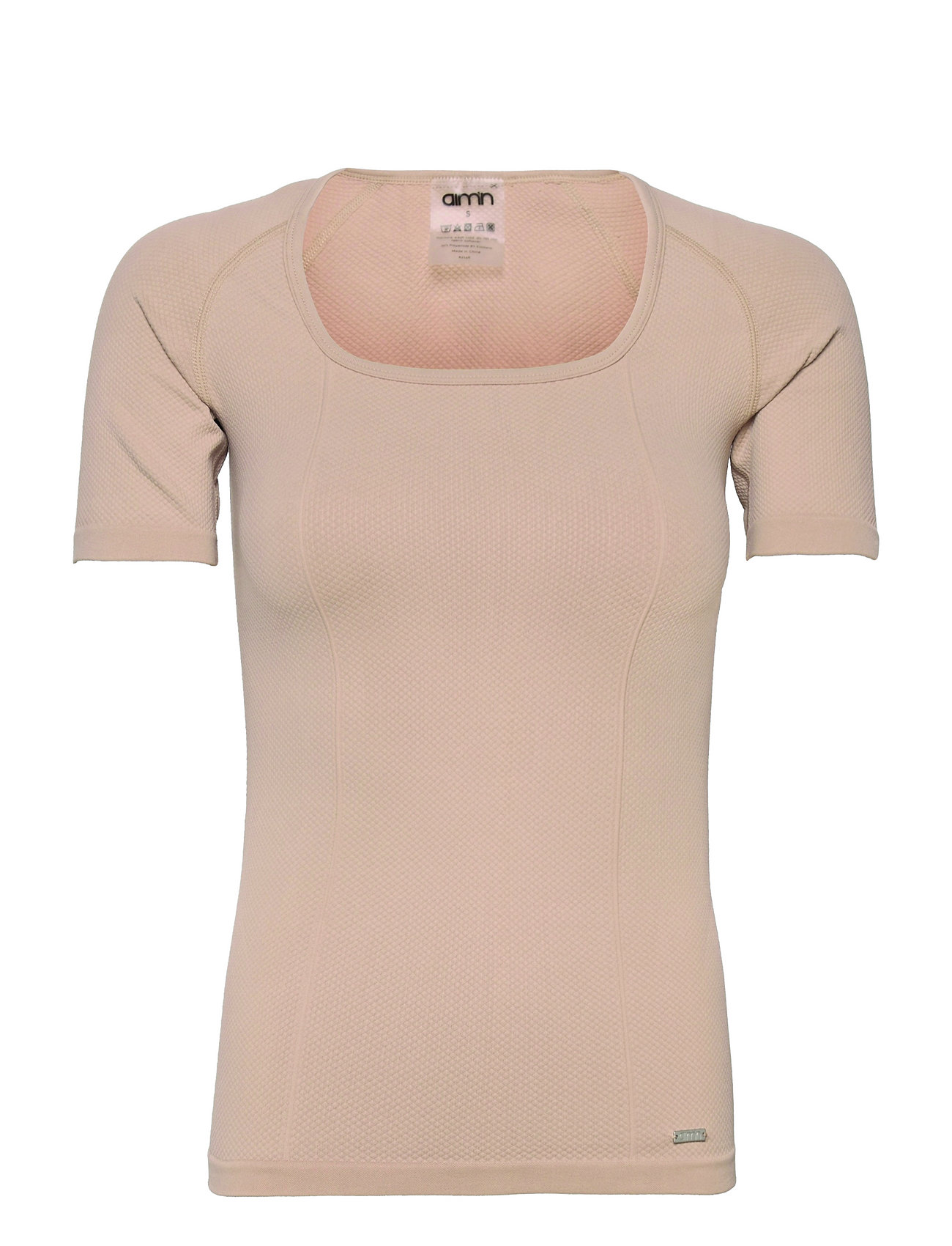 Luxe Seamless Short Sleeve Tops T-shirts & Tops Short-sleeved Beige Aim´n