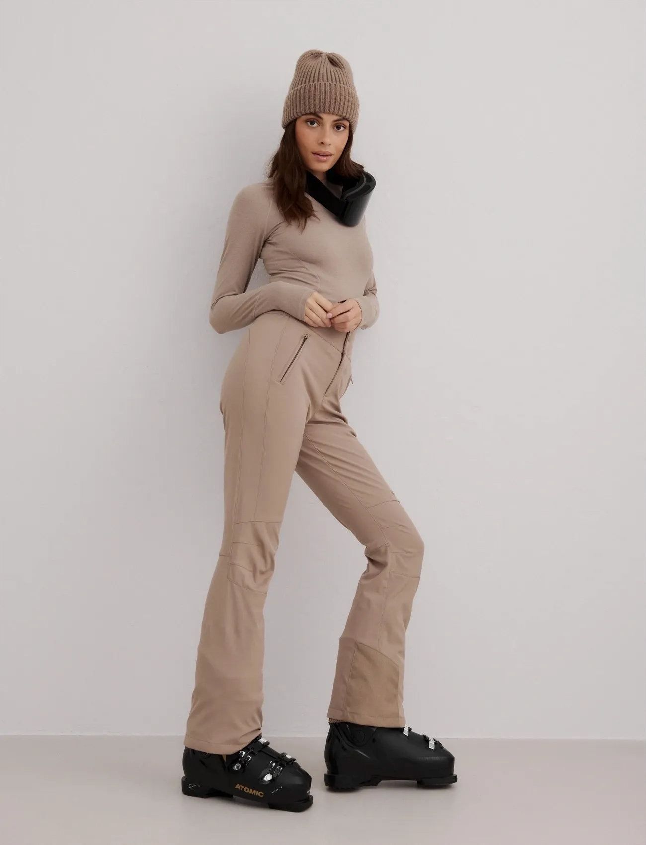 aim ́n Stretch Thermo Pants, L, Beige, Sport > Sportsbukser, Dame