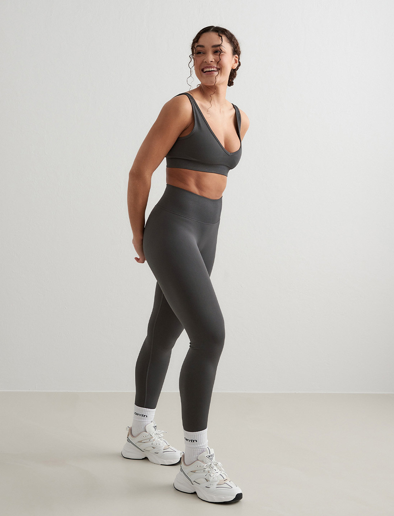 aim ́n Shape Seamless Tights, L, Grey, Løbetræningstights > Sømløse Tights, Dame