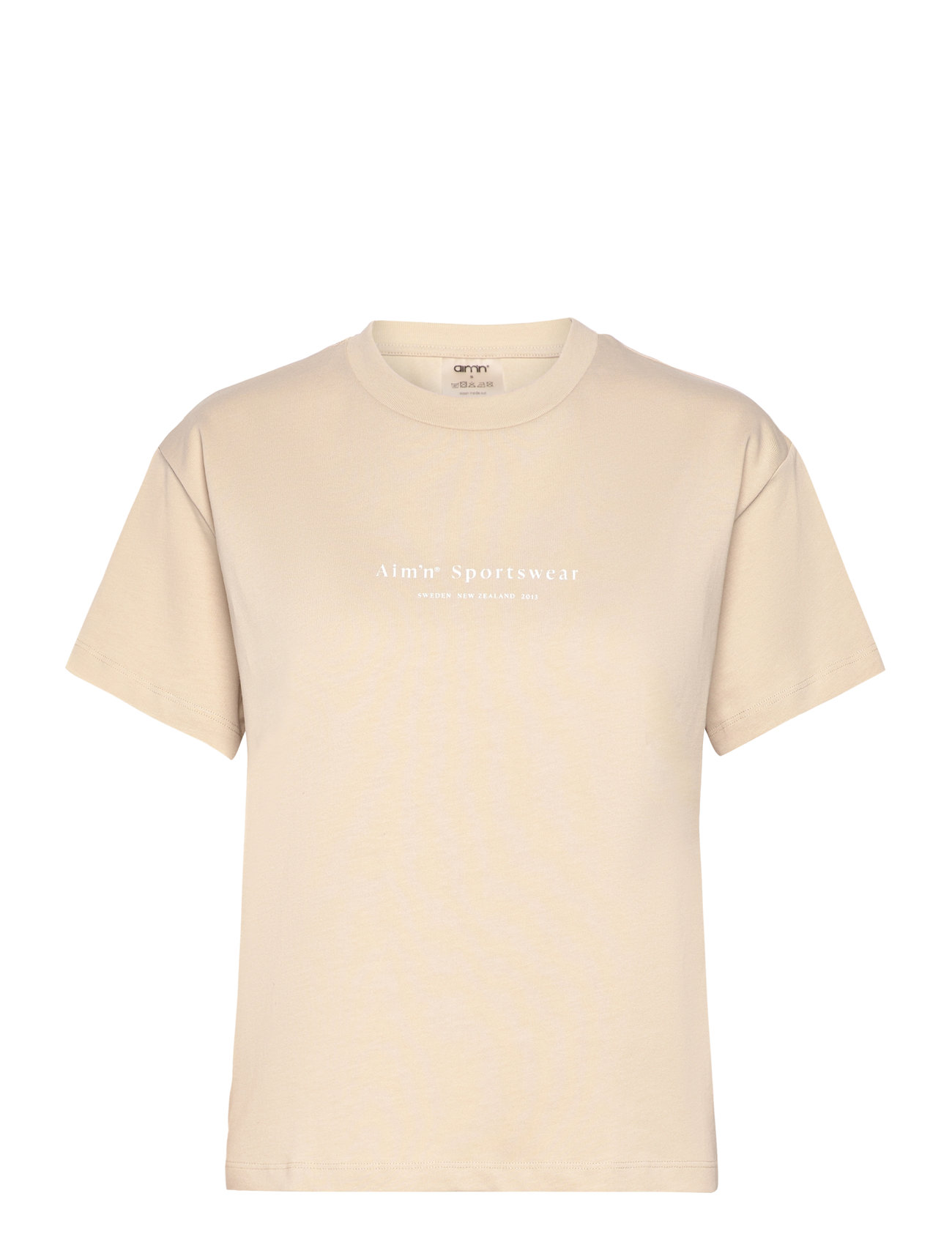 AIM ́N Serif Boxy T-Shirt Beige - L - Damen