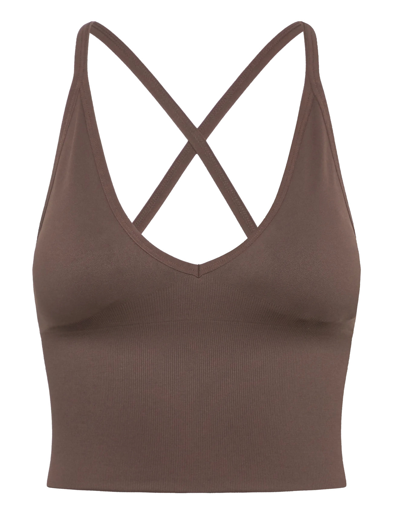aim ́n Shape Seamless Cross Back Bralette, XL, Brown, Sport Crop Overdele > Sport Sleeveless Crop Overdele, Dame