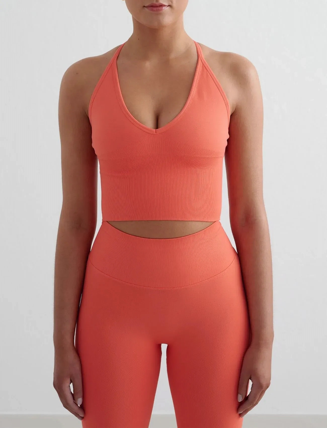 aim ́n Shape Seamless Cross Back Bralette, S, Orange, Sport Crop Overdele > Sport Sleeveless Crop Overdele, Dame
