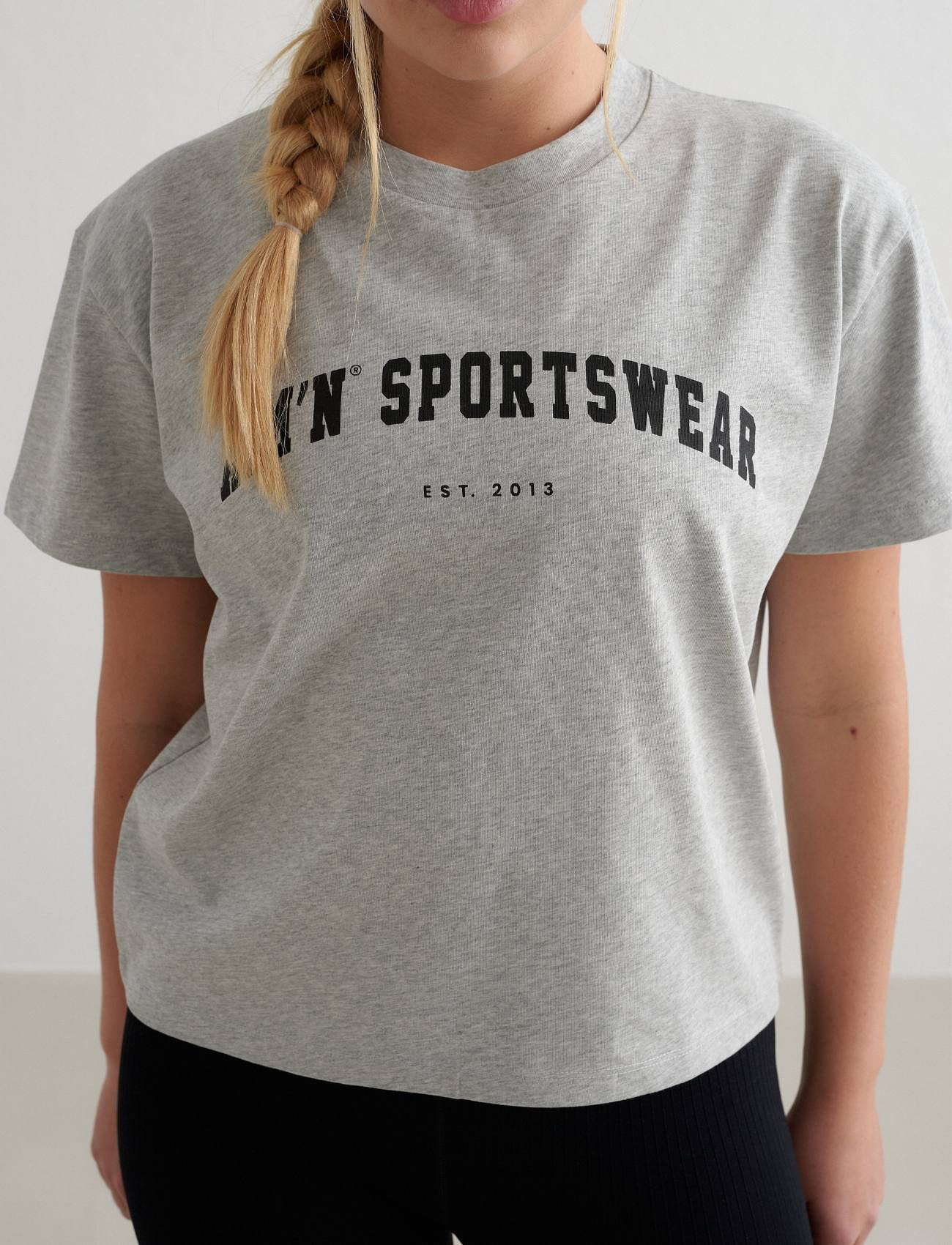 aim ́n Varsity Boxy T-Shirt, XL, Grey, Sports Overdele & T-shirts > Sport T-shirts, Dame
