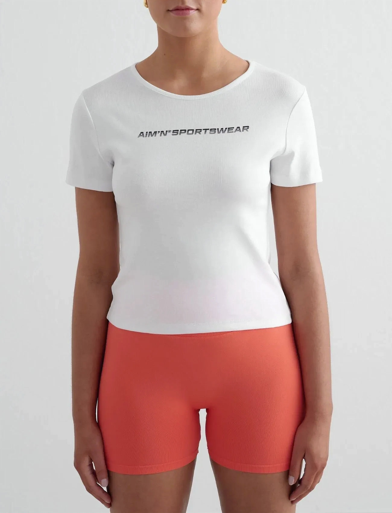 aim ́n Stretch T-Shirt, XL, White, Sports Overdele & T-shirts > Sport T-shirts, Dame
