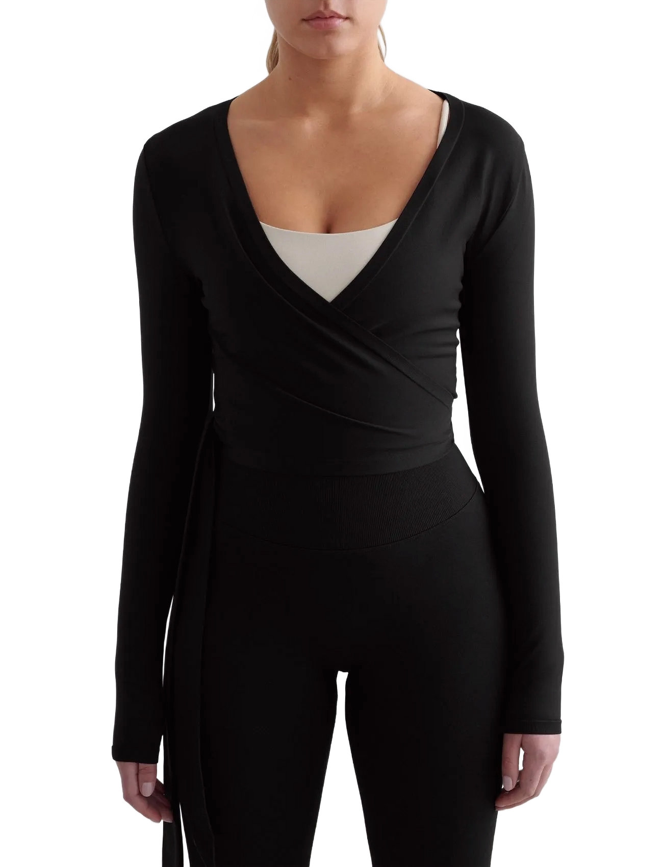 aim ́n Shape Seamless Wrap Long Sleeve, M, Black, Sports Overdele & T-shirts > Sport Long Sleeve Overdele, Dame