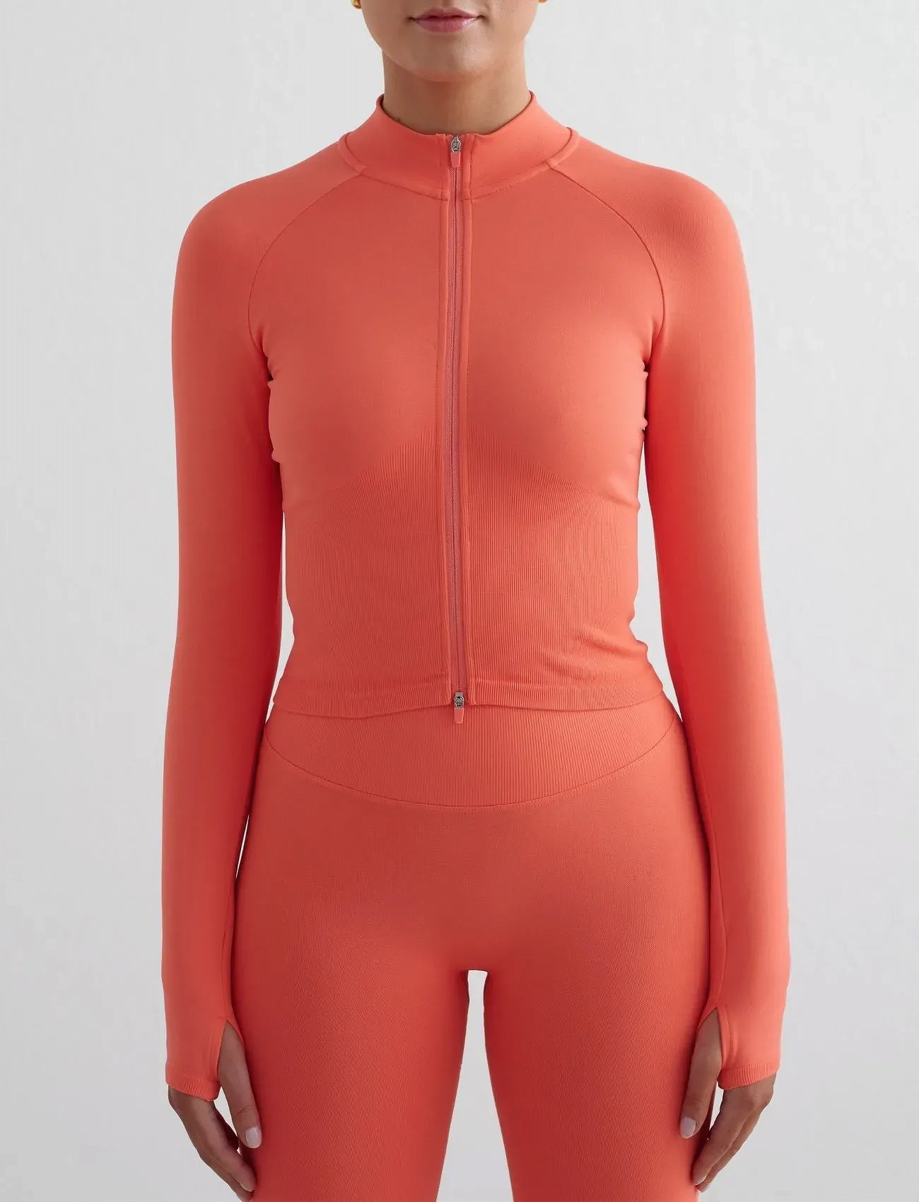 aim ́n Shape Seamless Zip Jacket, L, Orange, Sport Sweatshirts & Hoodies > Sport Sweatshirts, Dame