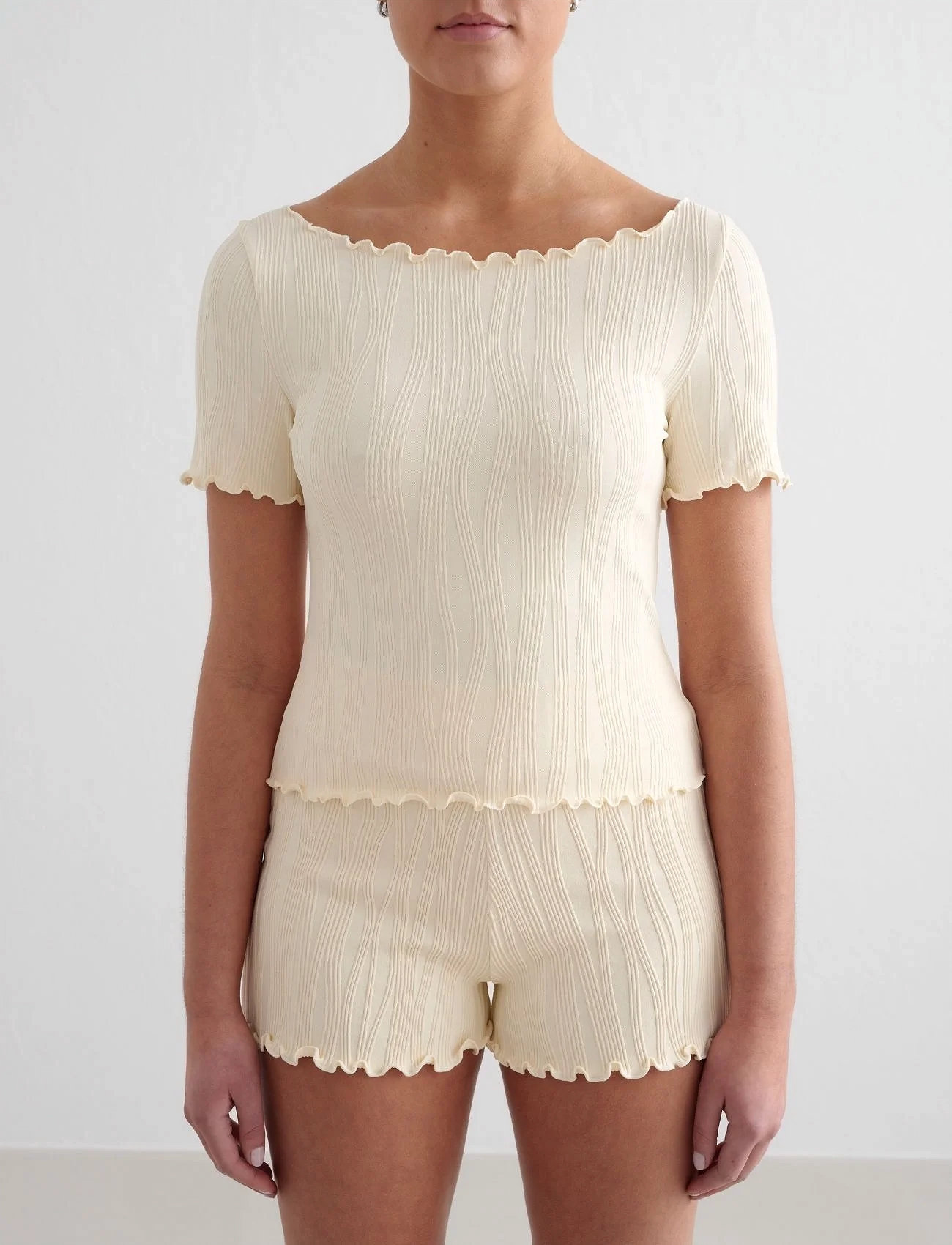 aim ́n Tulip Short Sleeve Top, M, White, T-Shirts & Toppe > Kortærmede, Dame