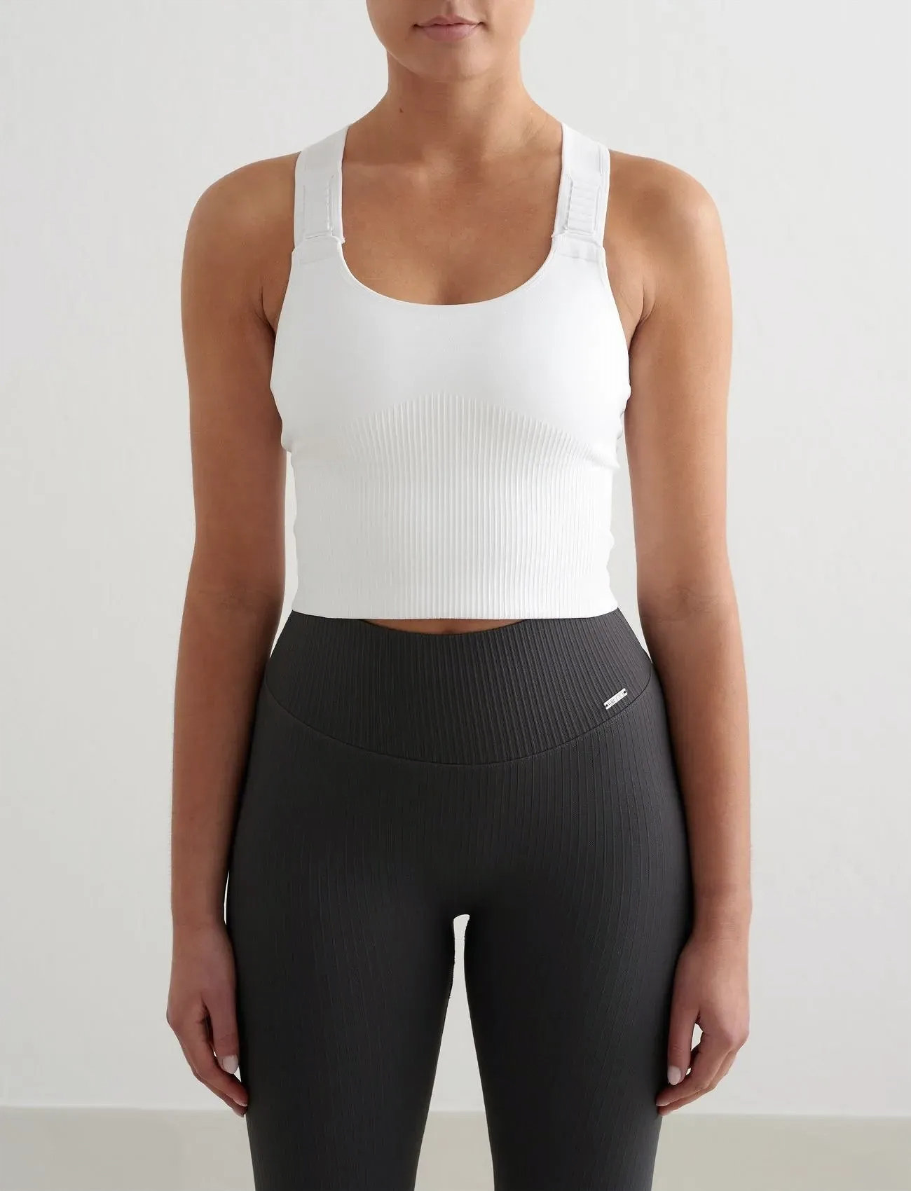 aim ́n Ribbed Seamless High Support Bralette, M, White, Sport Clothing > Sport Bras - All, Dame