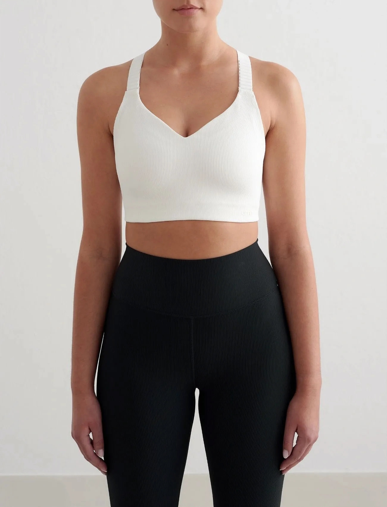 aim ́n Ribbed Performance Support Bra, S, White, Sport Clothing > Sport Bras - All, Dame