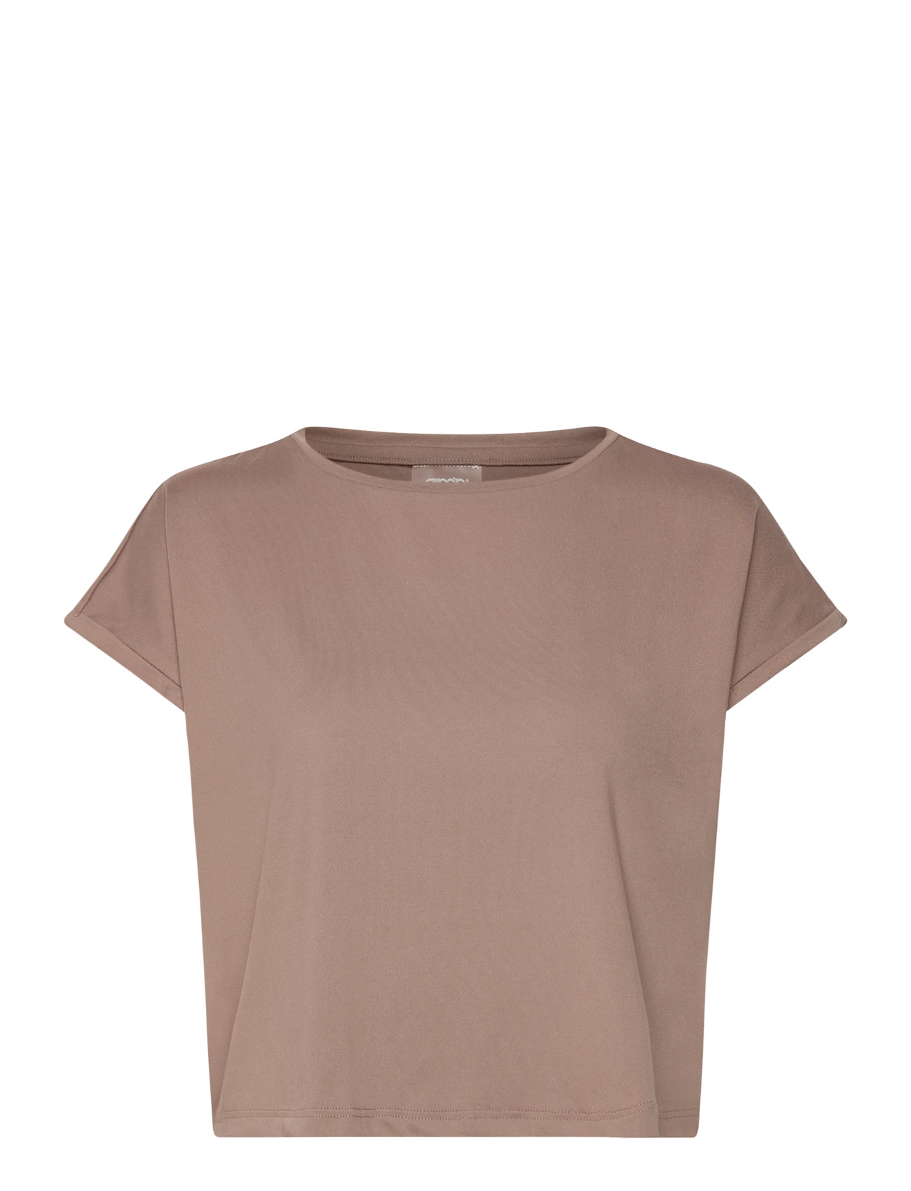 aim ́n Soft Basic Roll Sleeve Top, S, Beige, Sports Overdele & T-shirts > Sport T-shirts, Dame