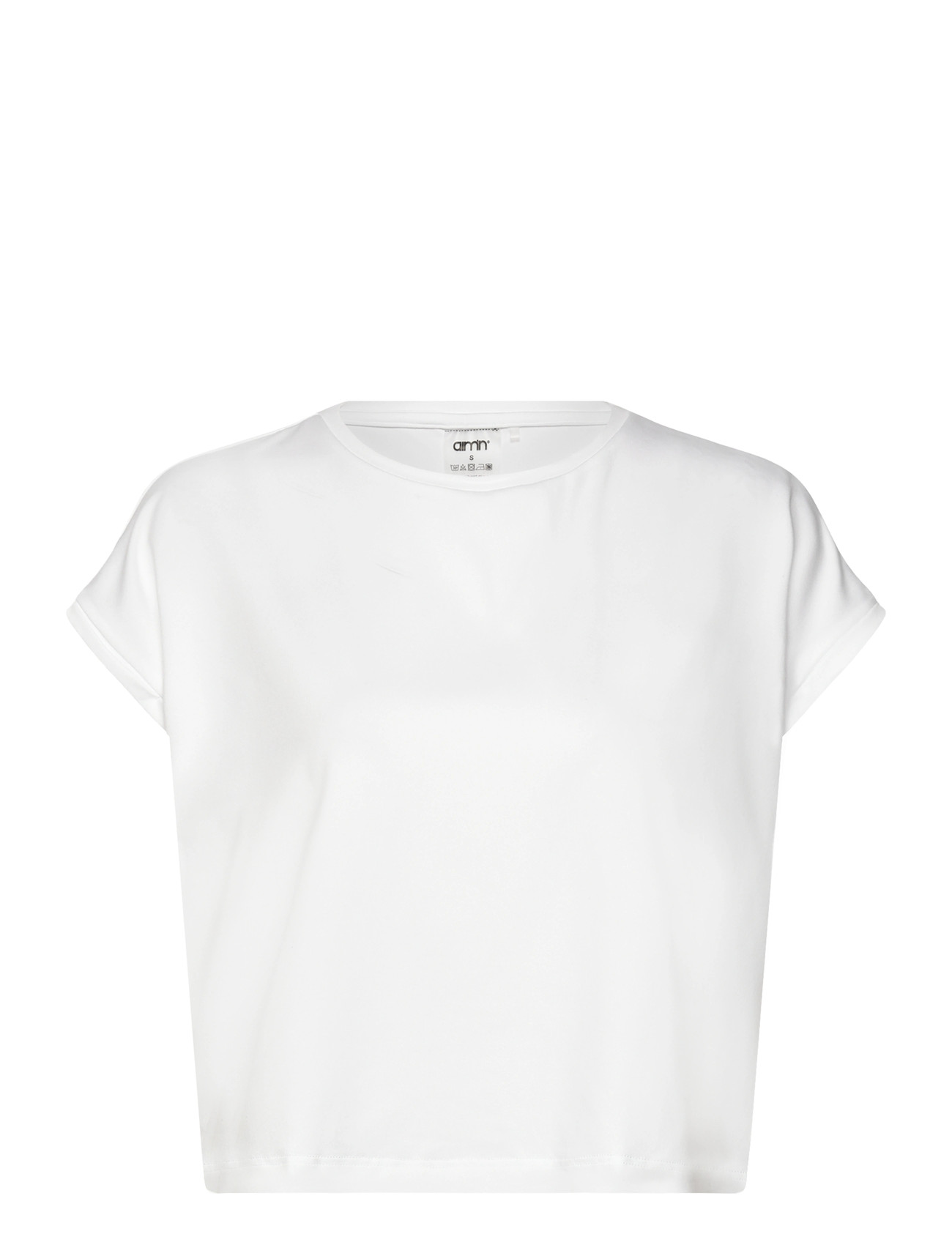 aim ́n Soft Basic Roll Sleeve Top, XS, White, Sports Overdele & T-shirts > Sport T-shirts, Dame