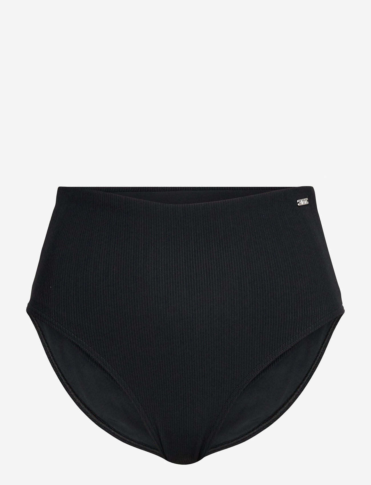 AIM'N - Black Micro Rib Bikini Bottom - bikini ar augstu vidukli - black - 1