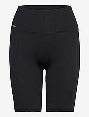 Ribbed Seamless Biker Shorts - BLACK